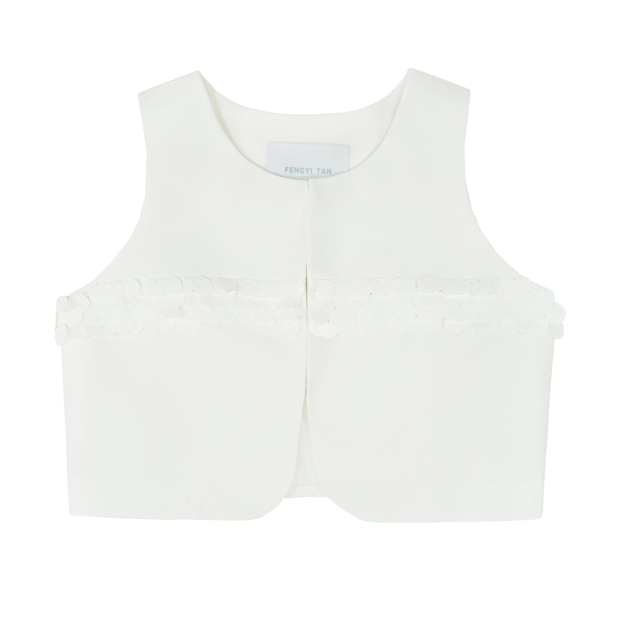 FENGYI TAN White Sequined Suit Vest | MADA IN CHINA