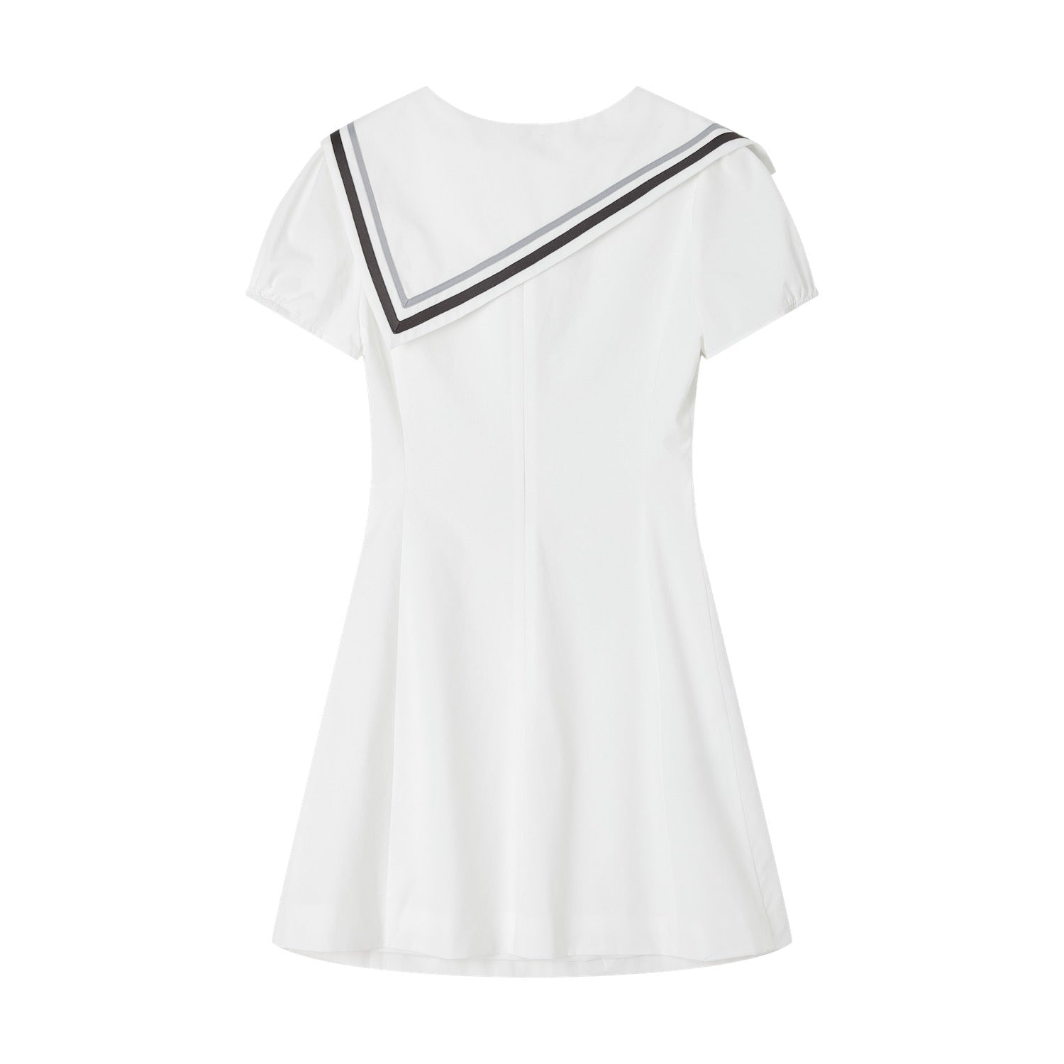 SOMESOWE White Short-Sleeved Dress | MADAX