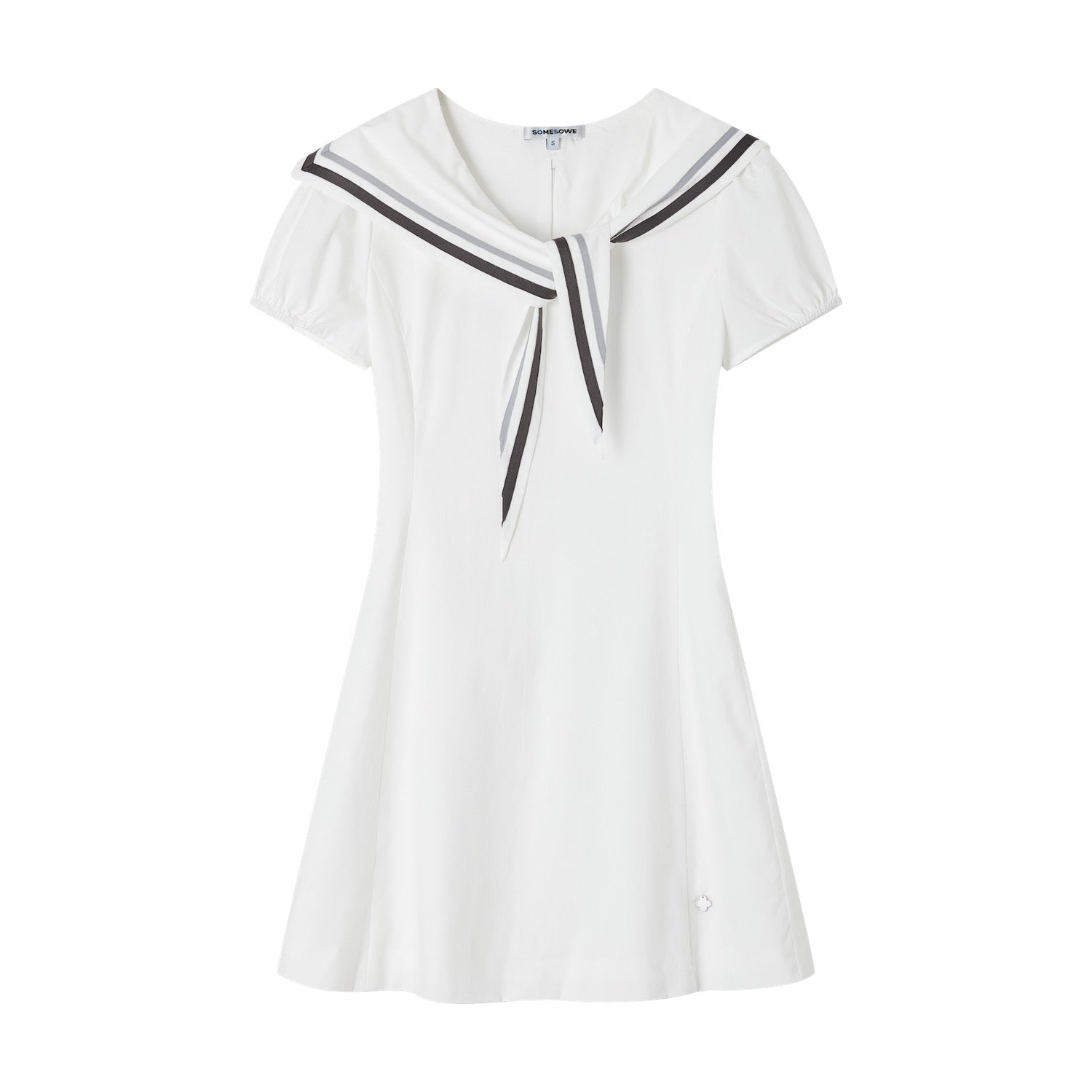 SOMESOWE White Short-Sleeved Dress | MADAX