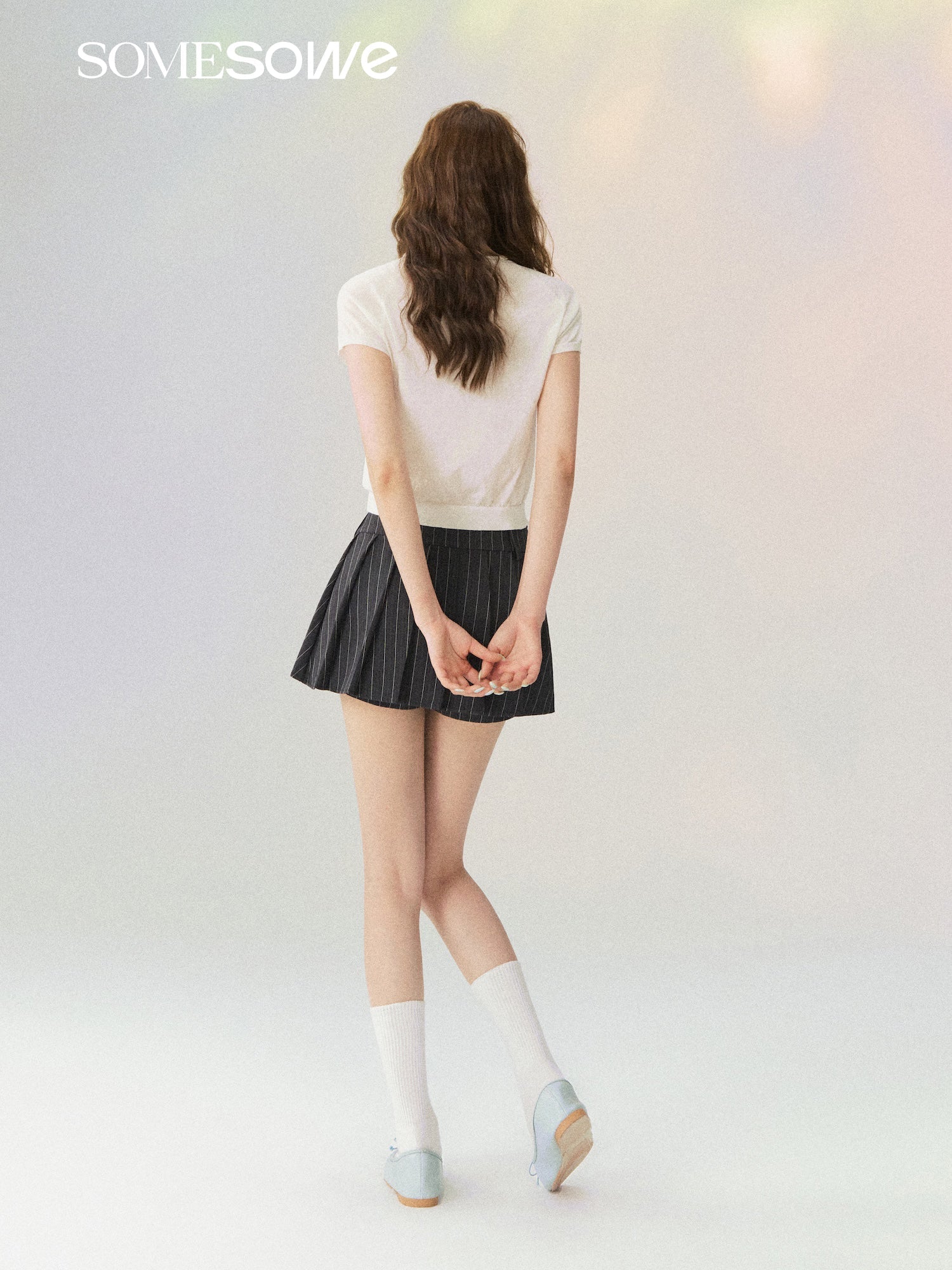 SOMESOWE White Short-Sleeved T-Shirt with Little Stars | MADAX