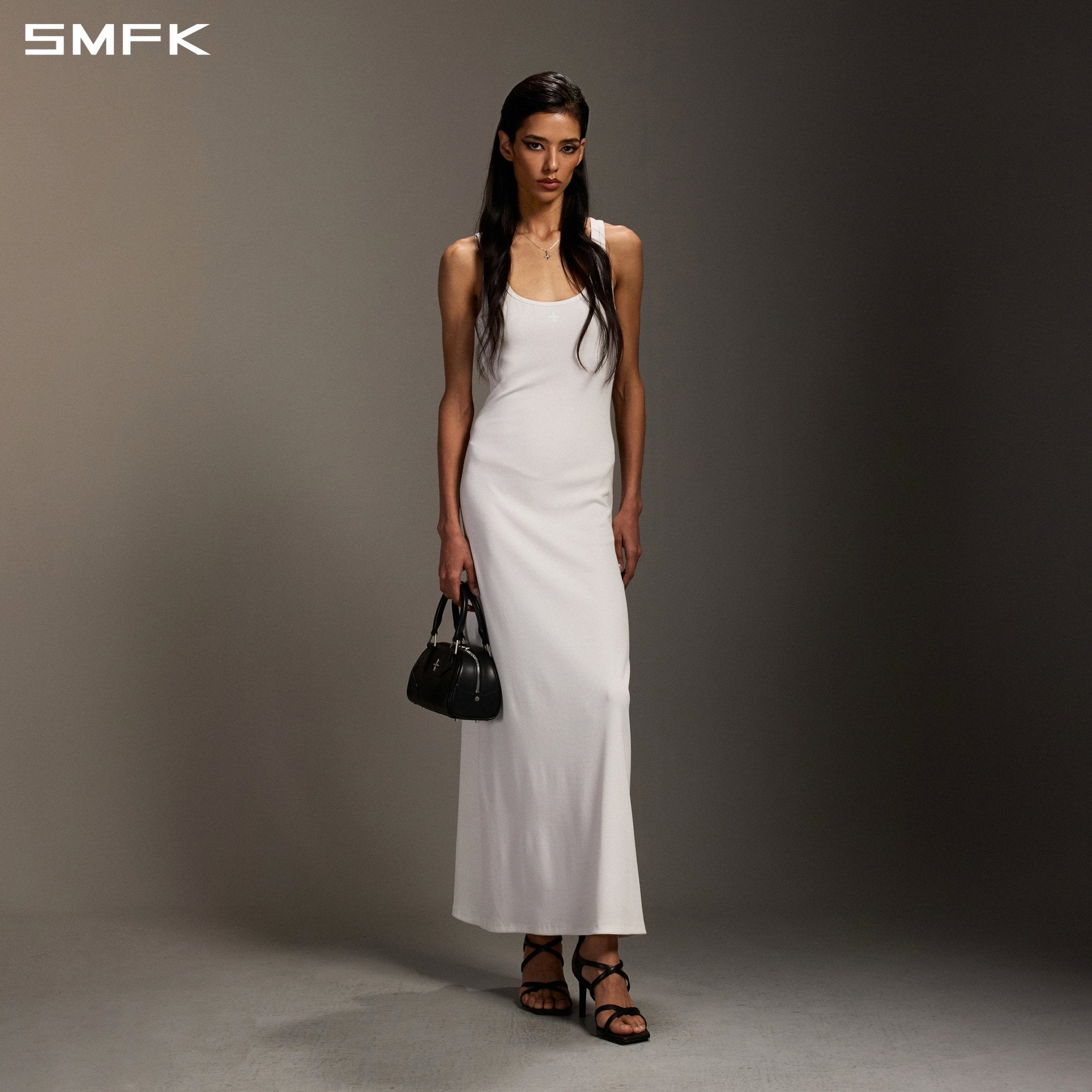 SMFK White Silk Vest Dress | MADAX