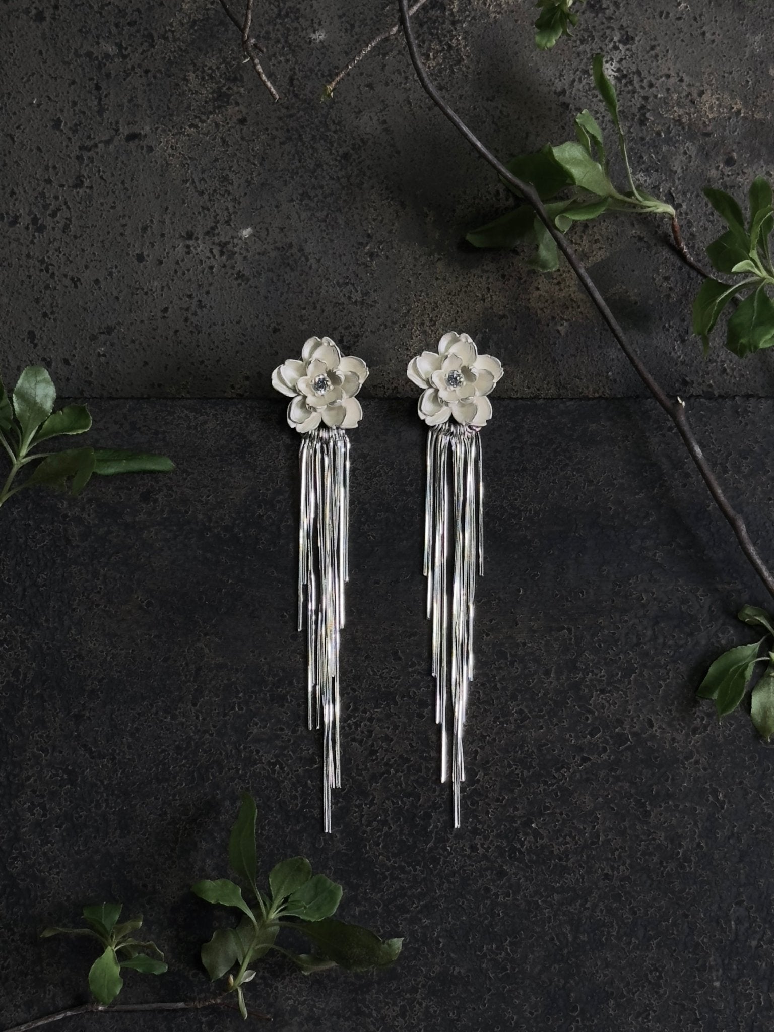 CHENG White Silver Cherry Blossom Earrings | MADA IN CHINA