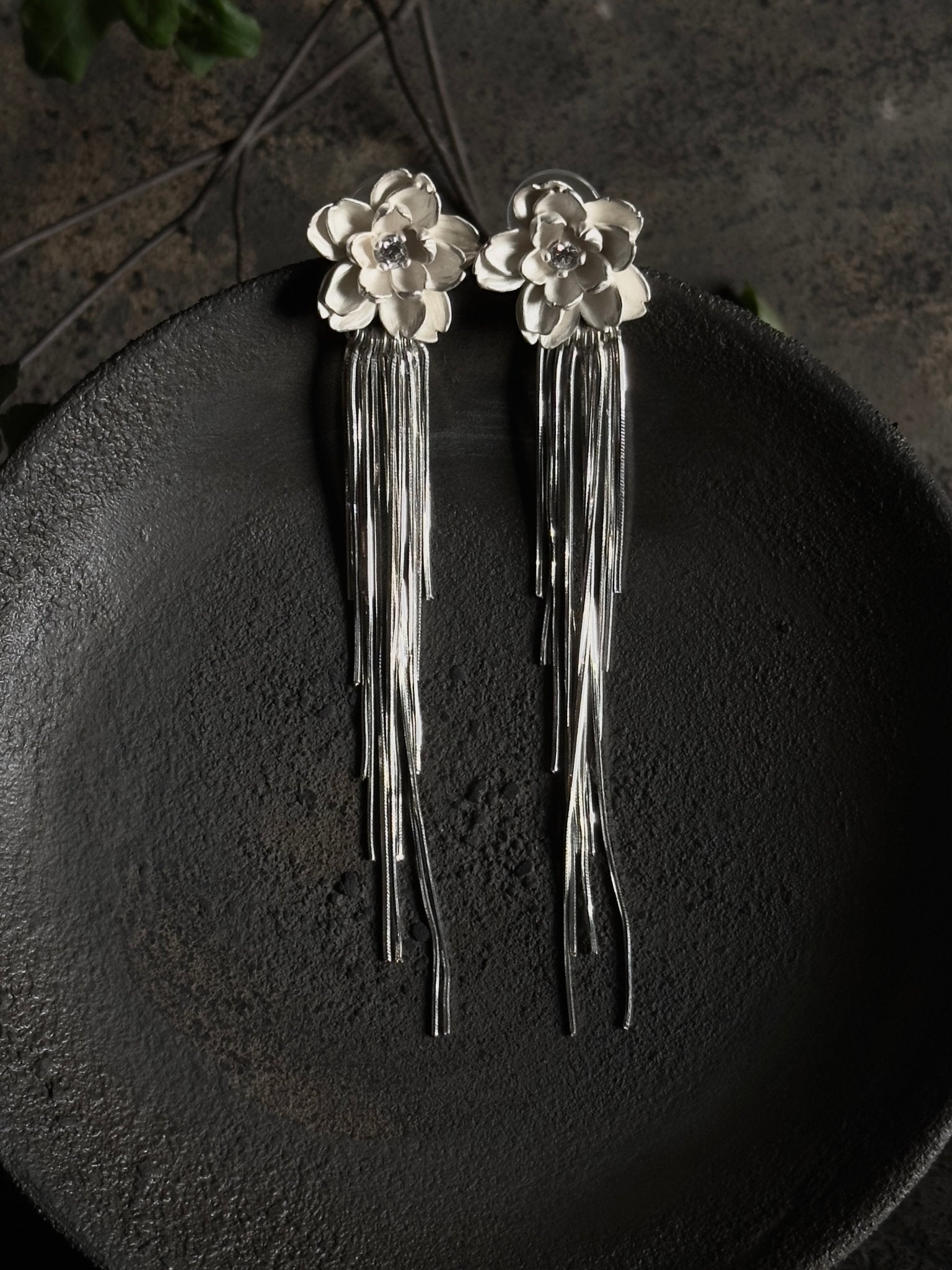 CHENG White Silver Cherry Blossom Earrings | MADA IN CHINA