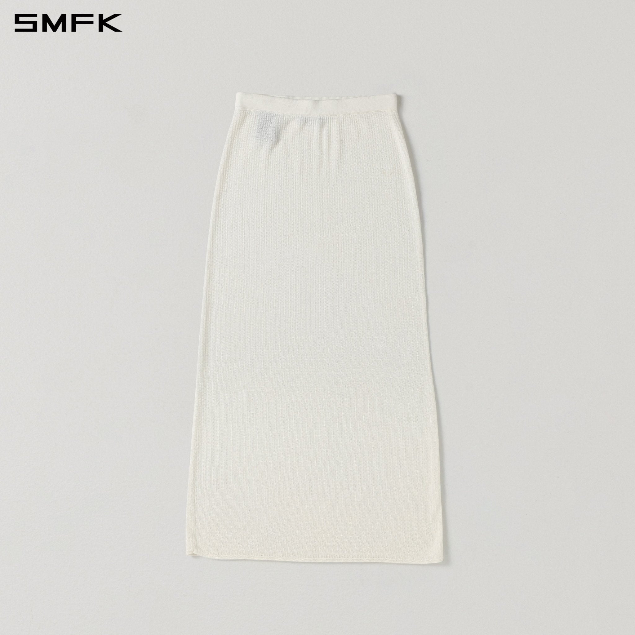 SMFK White Straight Knit Maxi Skirt | MADAX