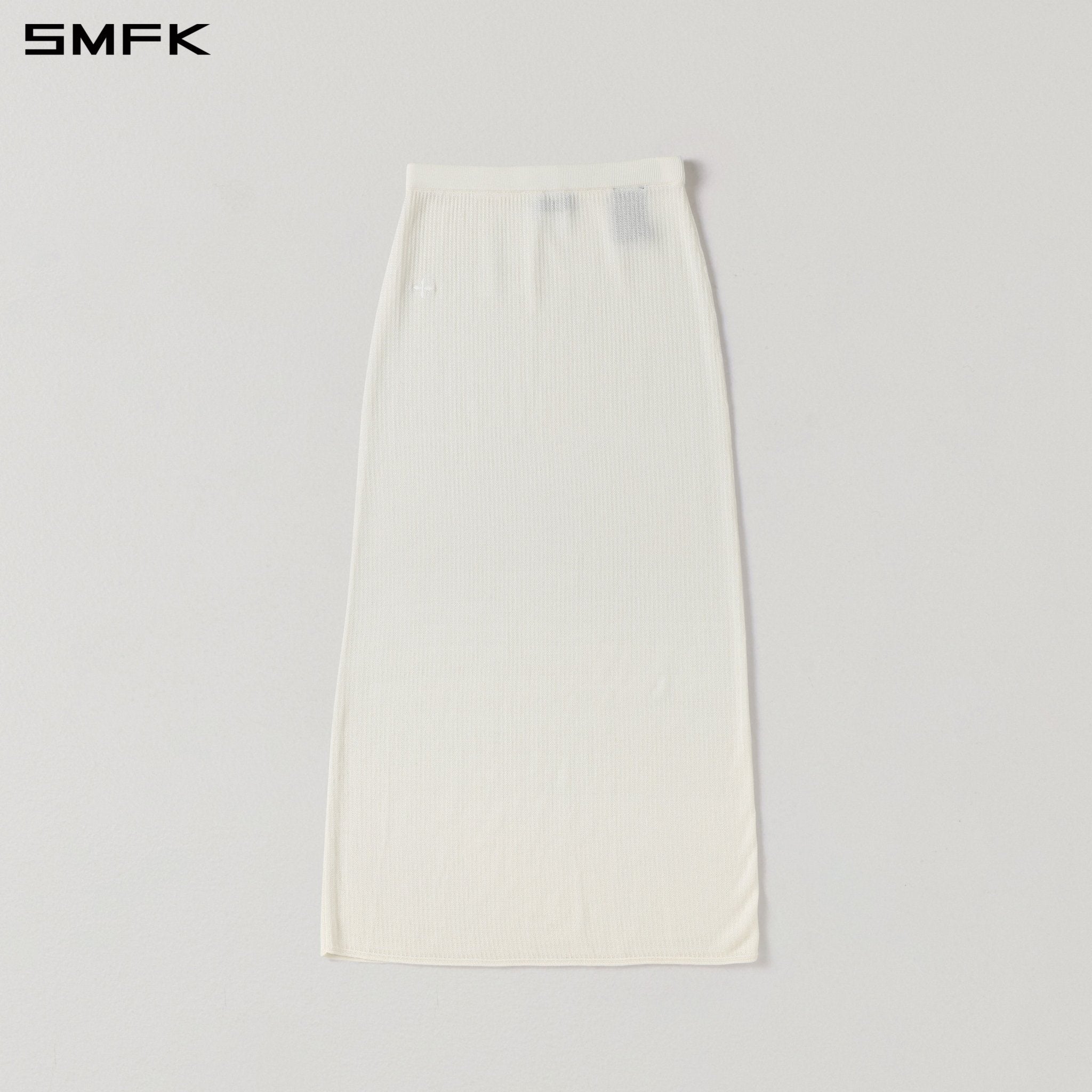 SMFK White Straight Knit Maxi Skirt | MADAX