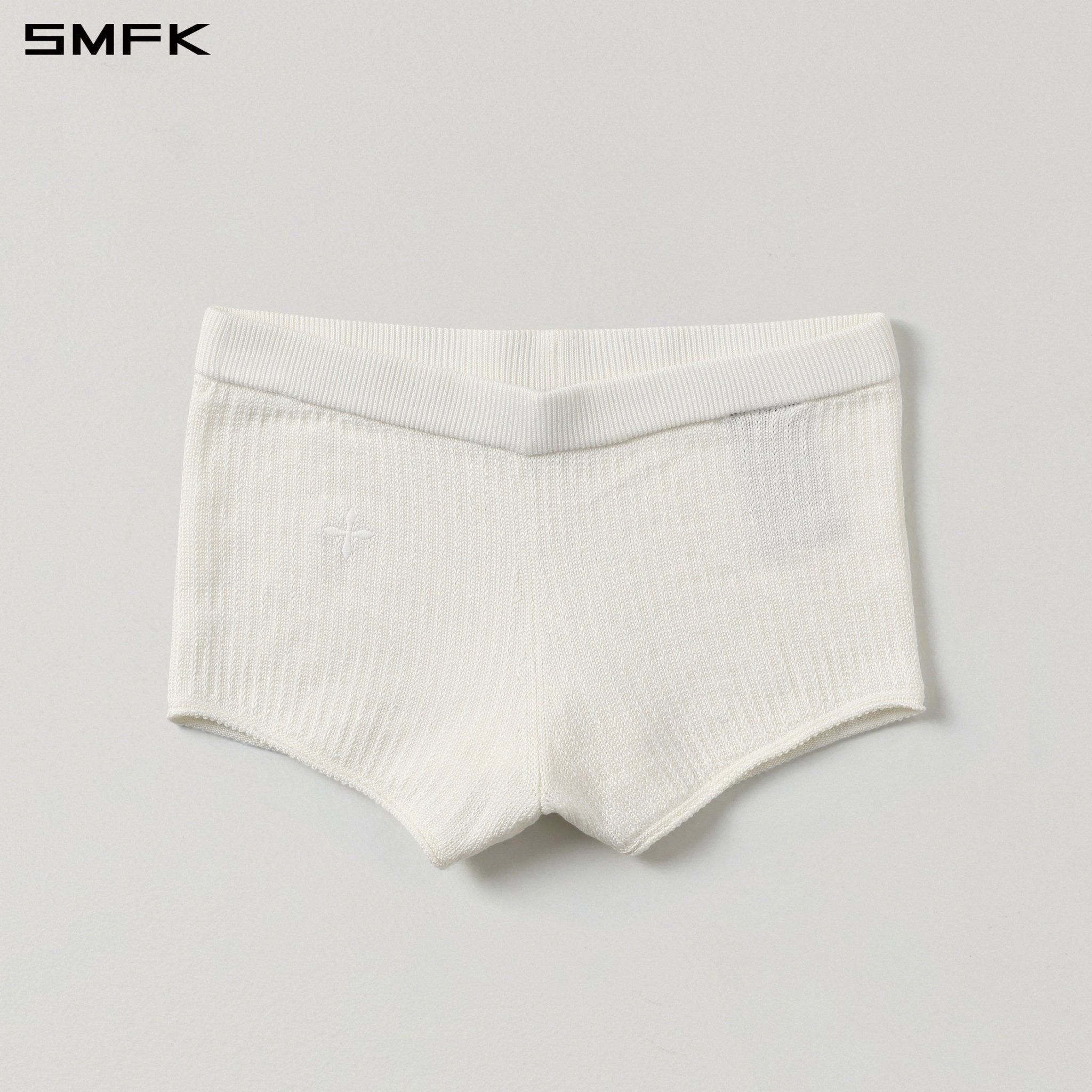 SMFK White Straight-Leg Knit Shorts | MADAX