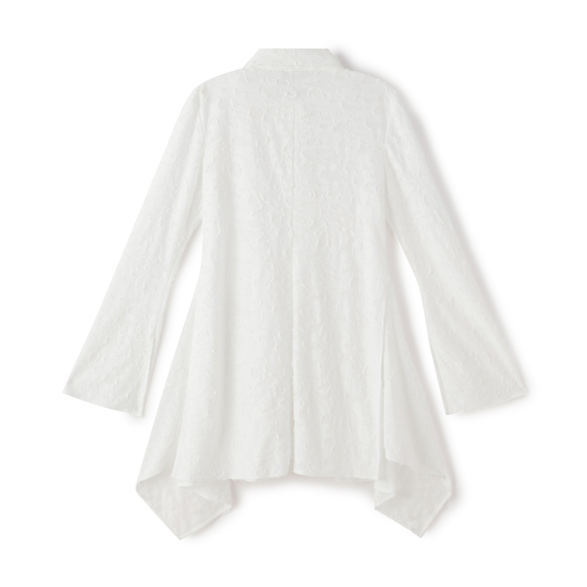 LOST IN ECHO White Textured Long Shirt | MADA IN CHINA