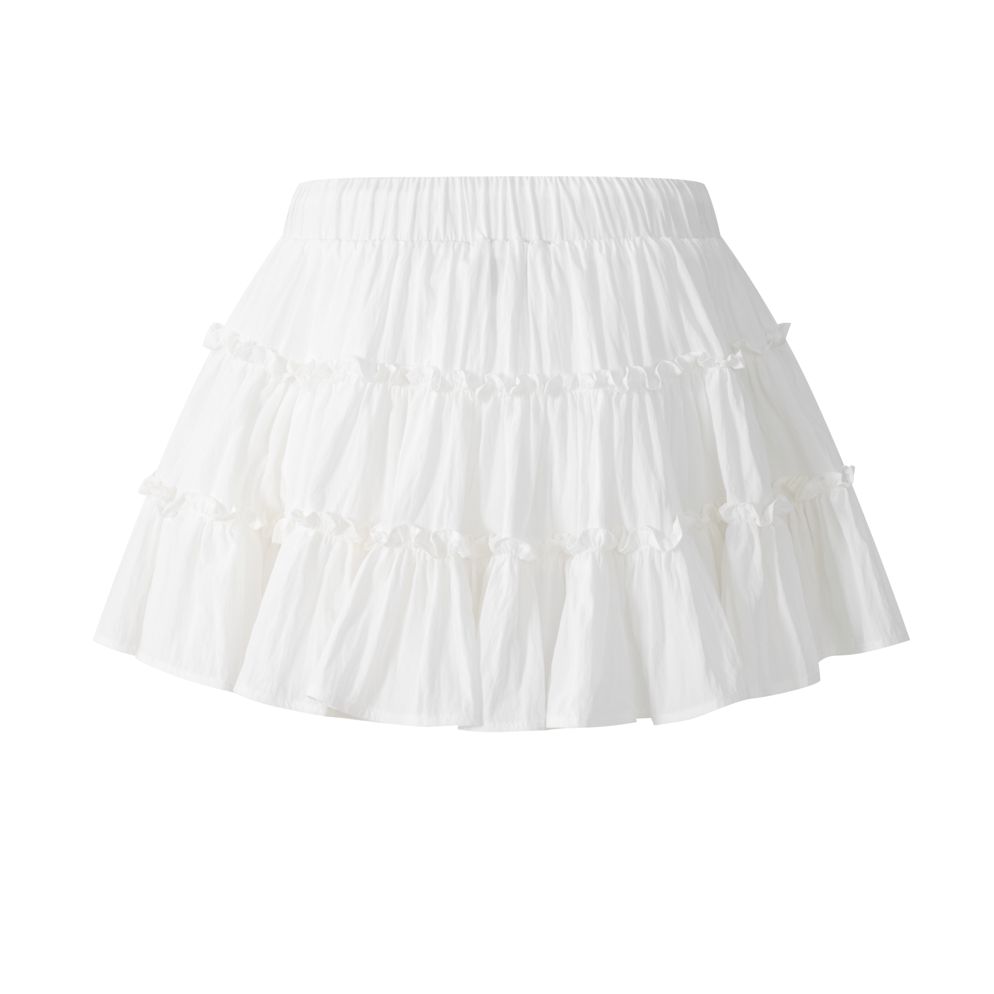 Climax Vision White Three - layer Puffy Cake Skirt | MADAX