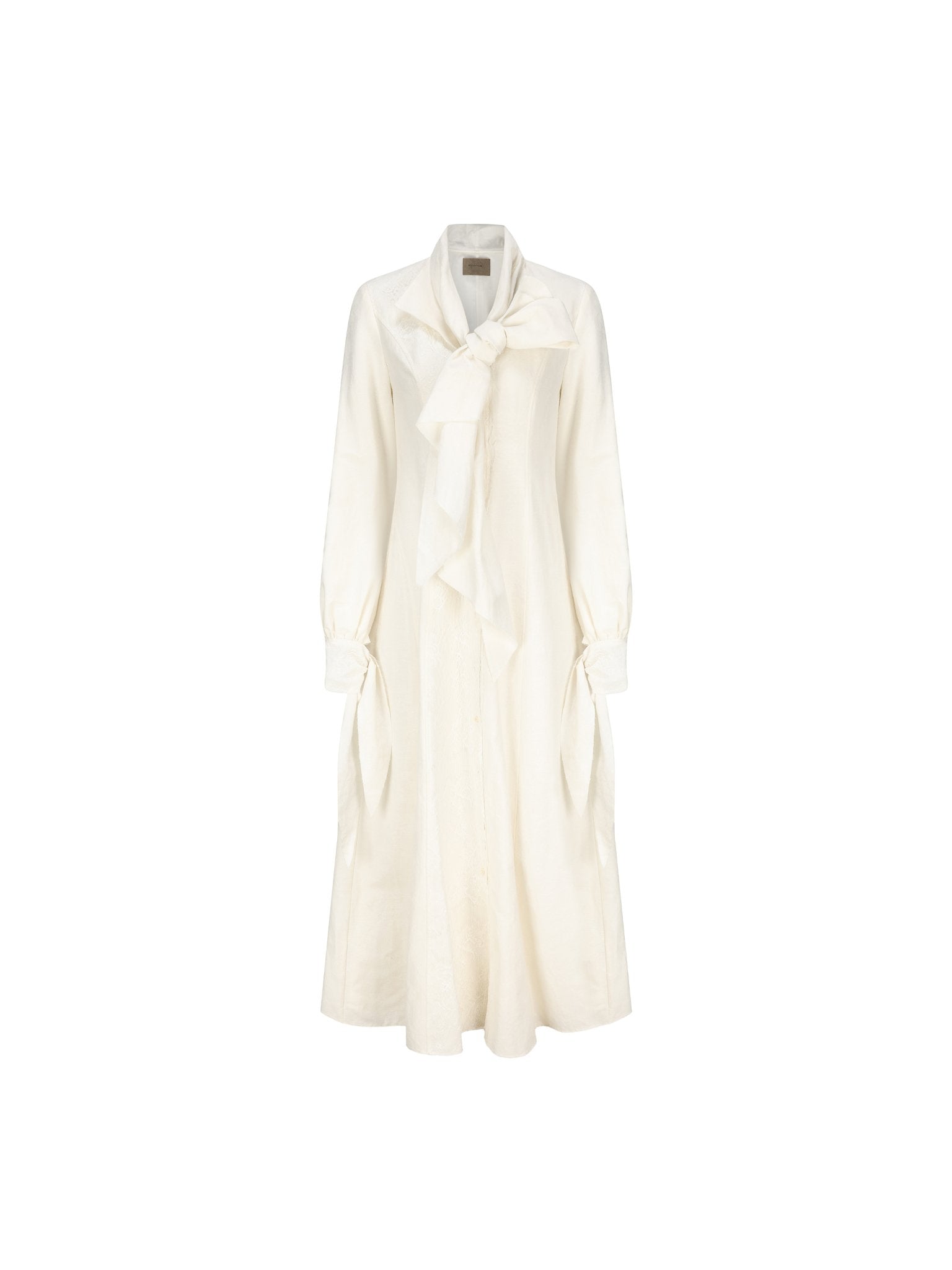 ELYWOOD White Tie - front Shirt Dress | MADAX