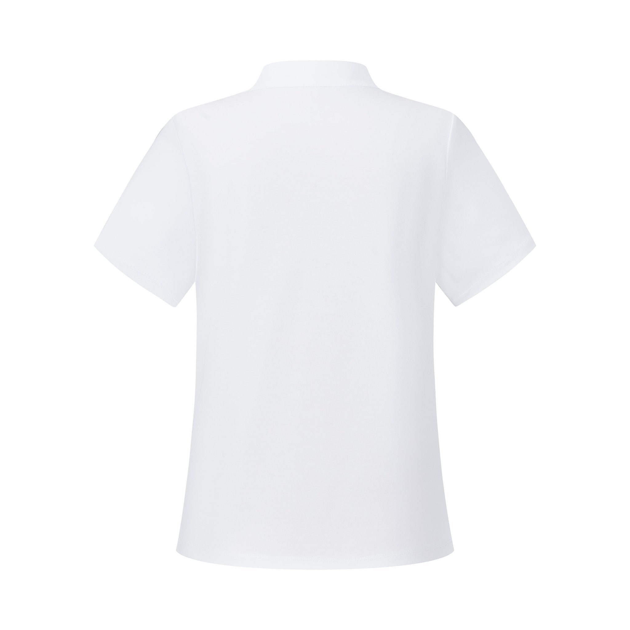 THREE QUARTERS White Vintage Standing Collar Slant Lapel Plate Button T - Shirt | MADA IN CHINA