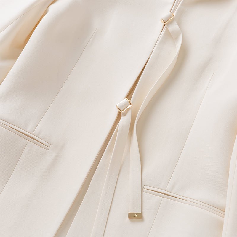 Ther. White Wool Silk Suit Jacket | MADA IN CHINA