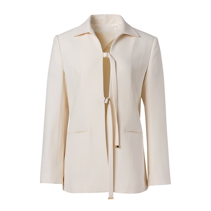 Ther. White Wool Silk Suit Jacket | MADA IN CHINA