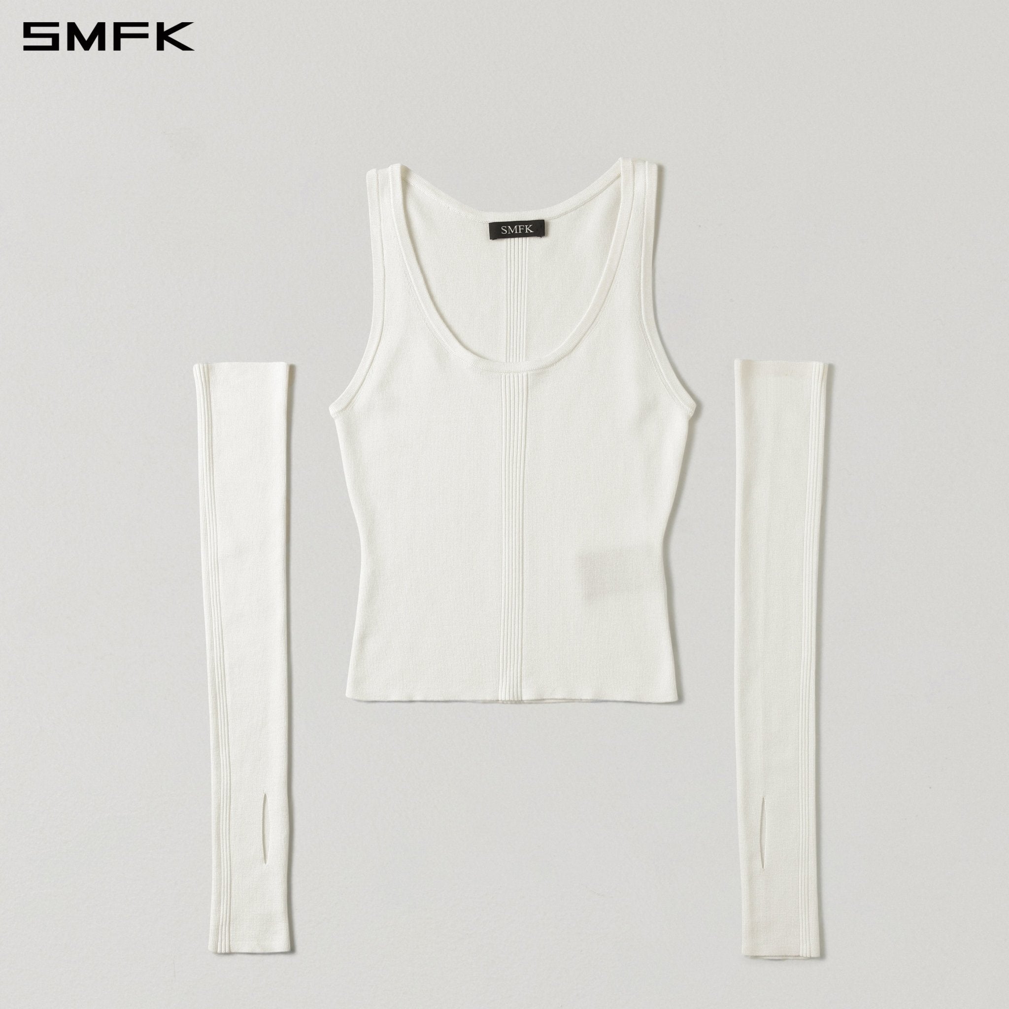 SMFK White Wool Vest | MADAX
