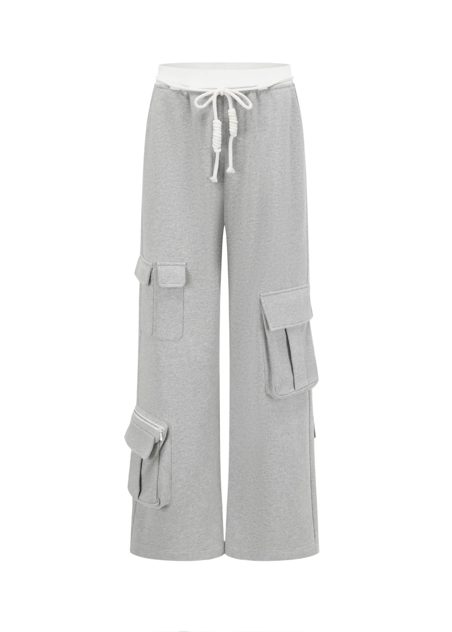 Alexia Sandra Wide - Leg Cargo Trousers in Grey | MADA IN CHINA