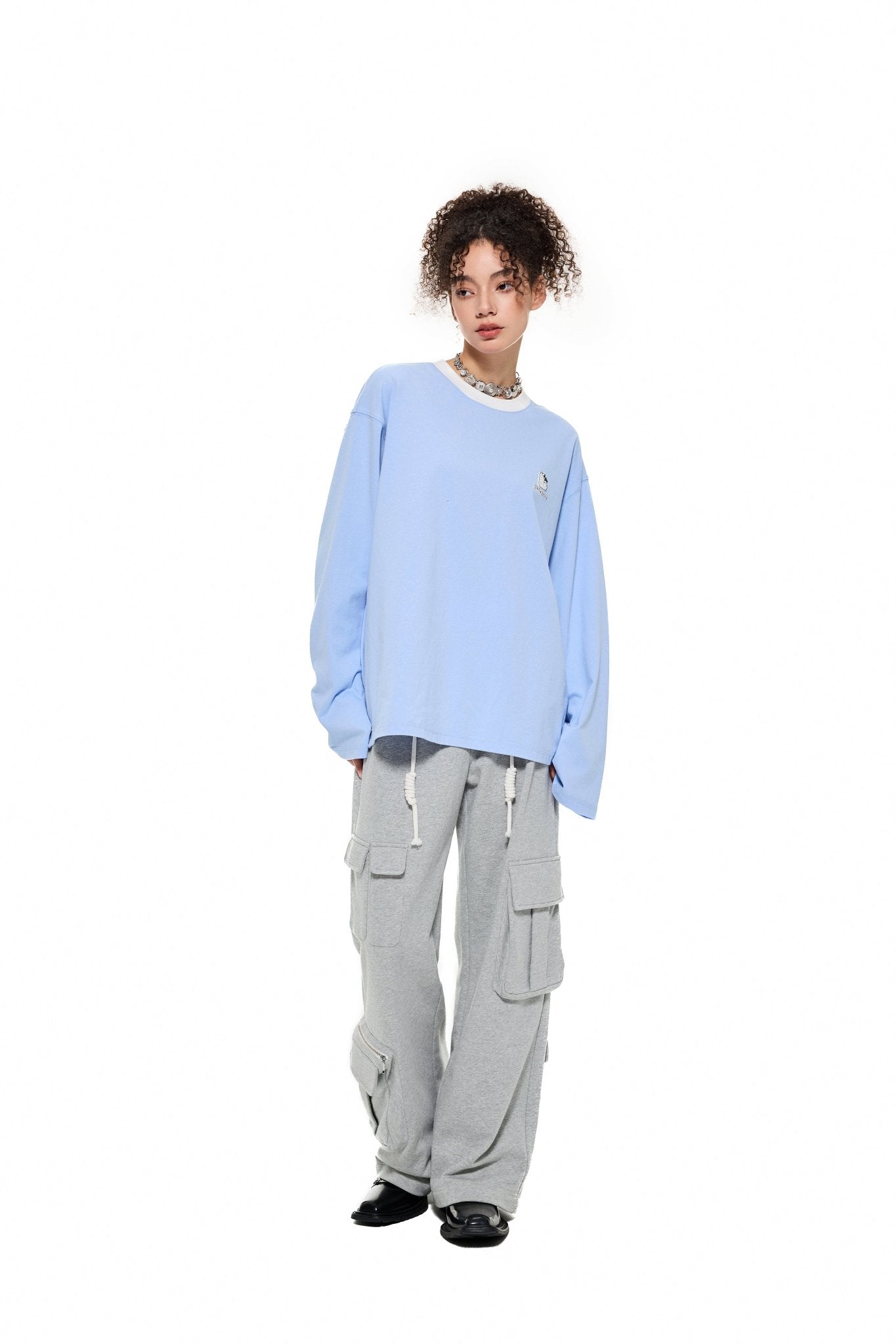 Alexia Sandra Wide - Leg Cargo Trousers in Grey | MADA IN CHINA