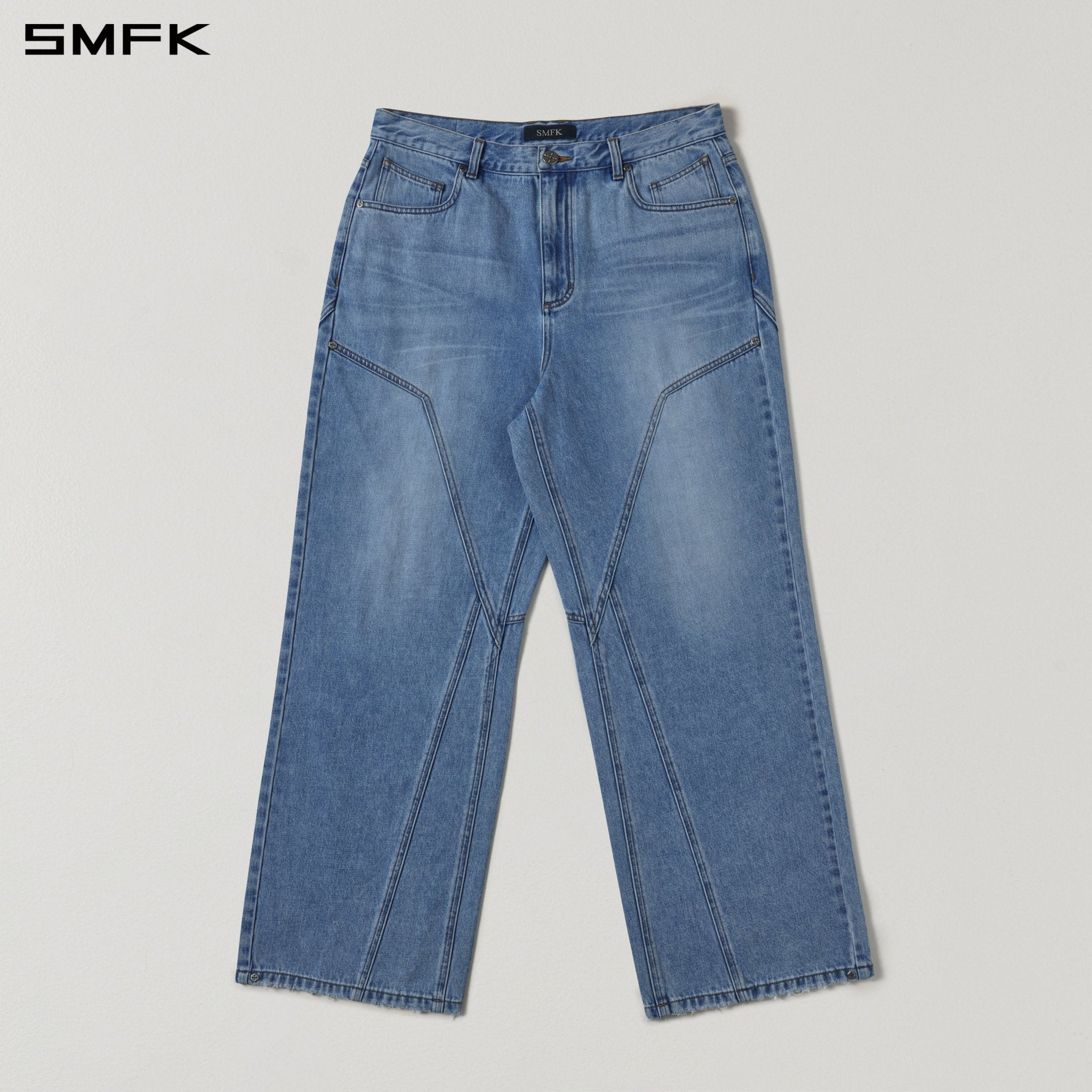 SMFK Wide-Leg Flared Jeans in Blue | MADAX