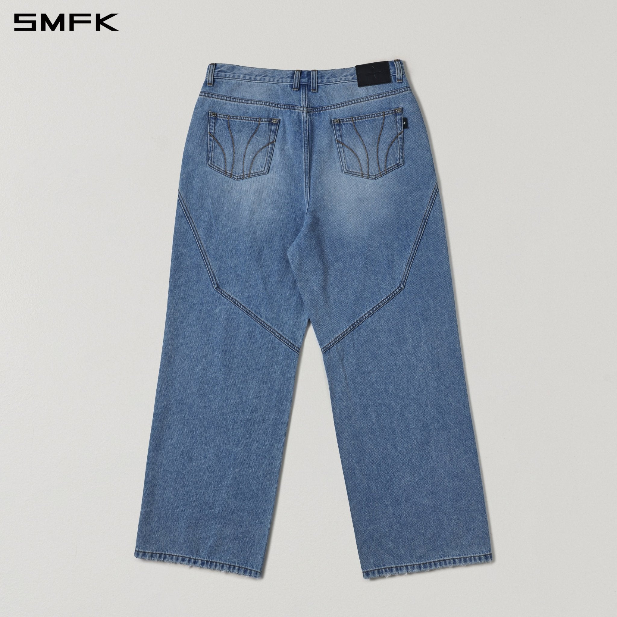 SMFK Wide-Leg Flared Jeans in Blue | MADAX