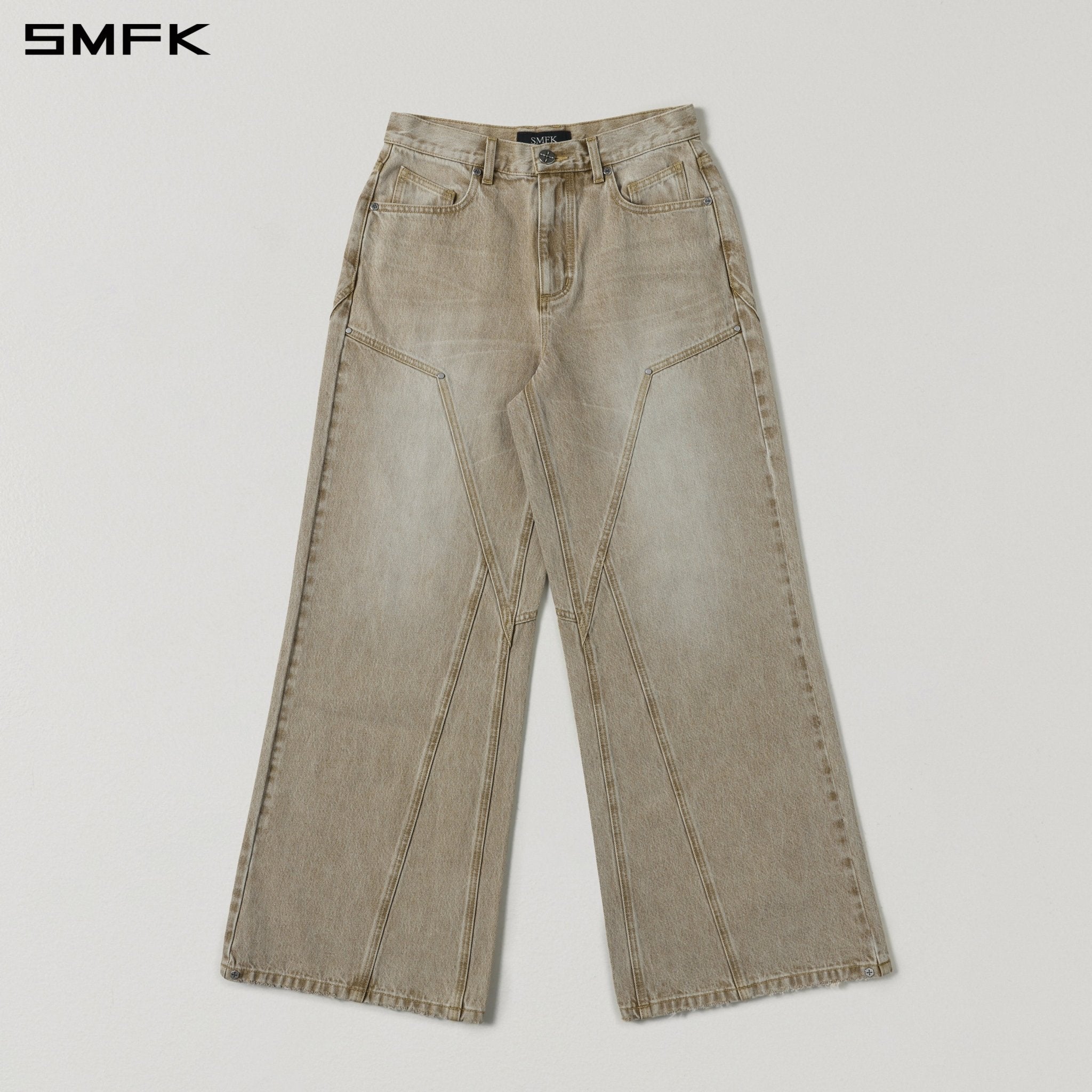SMFK Wide-Leg Flared Jeans in Skin Tone | MADAX