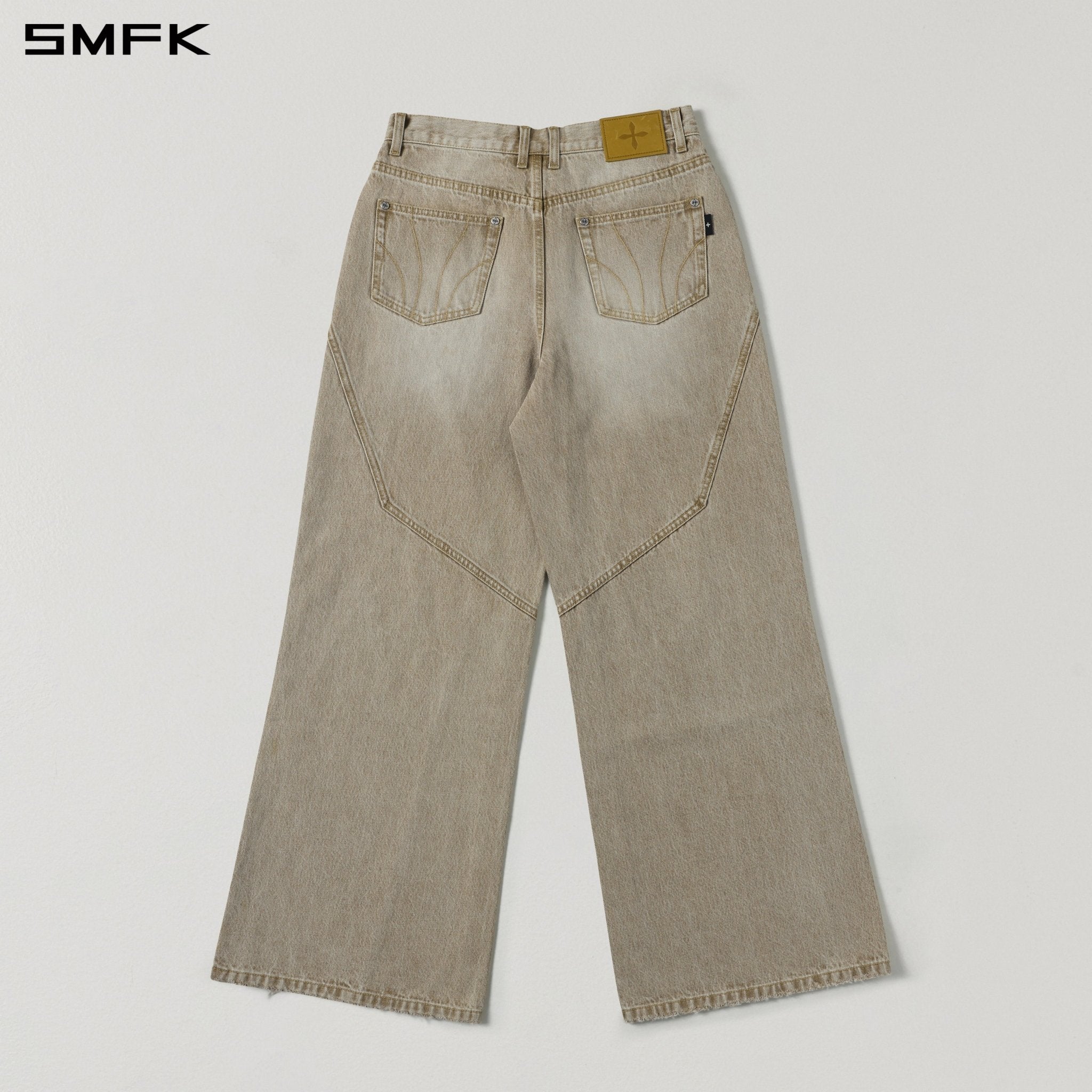 SMFK Wide-Leg Flared Jeans in Skin Tone | MADAX