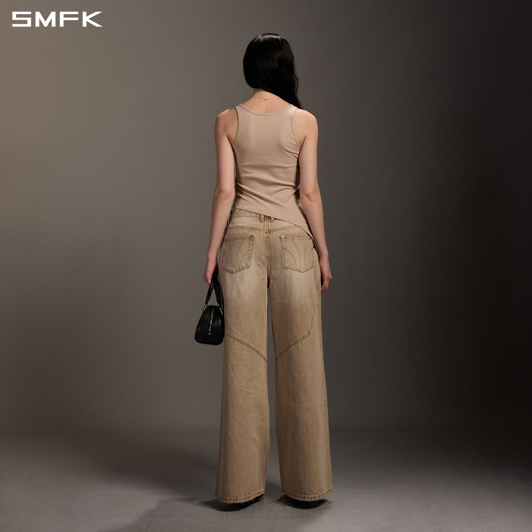 SMFK Wide-Leg Flared Jeans in Skin Tone | MADAX