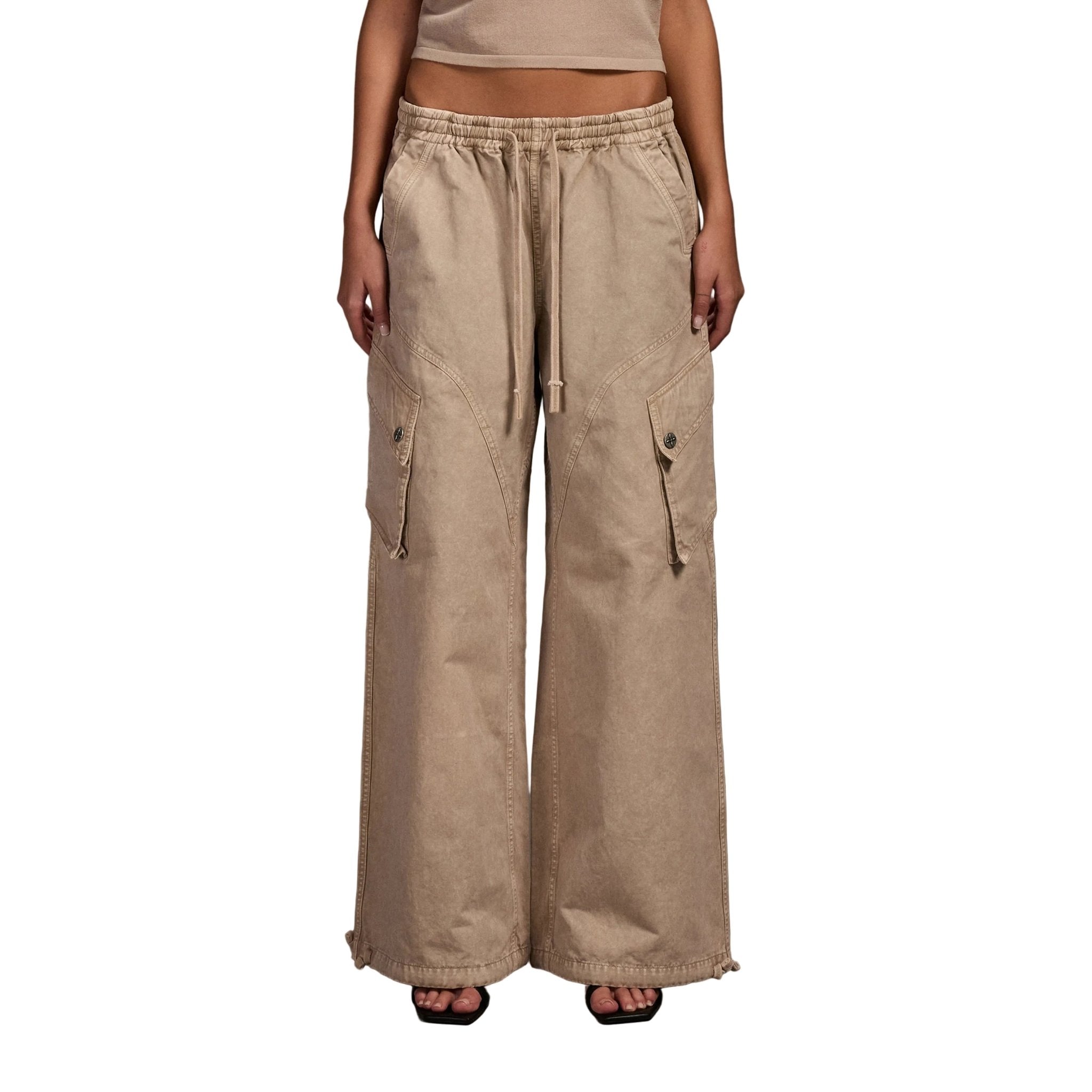 SMFK Wide-Leg Sportswear Pants in Skin Tone | MADAX