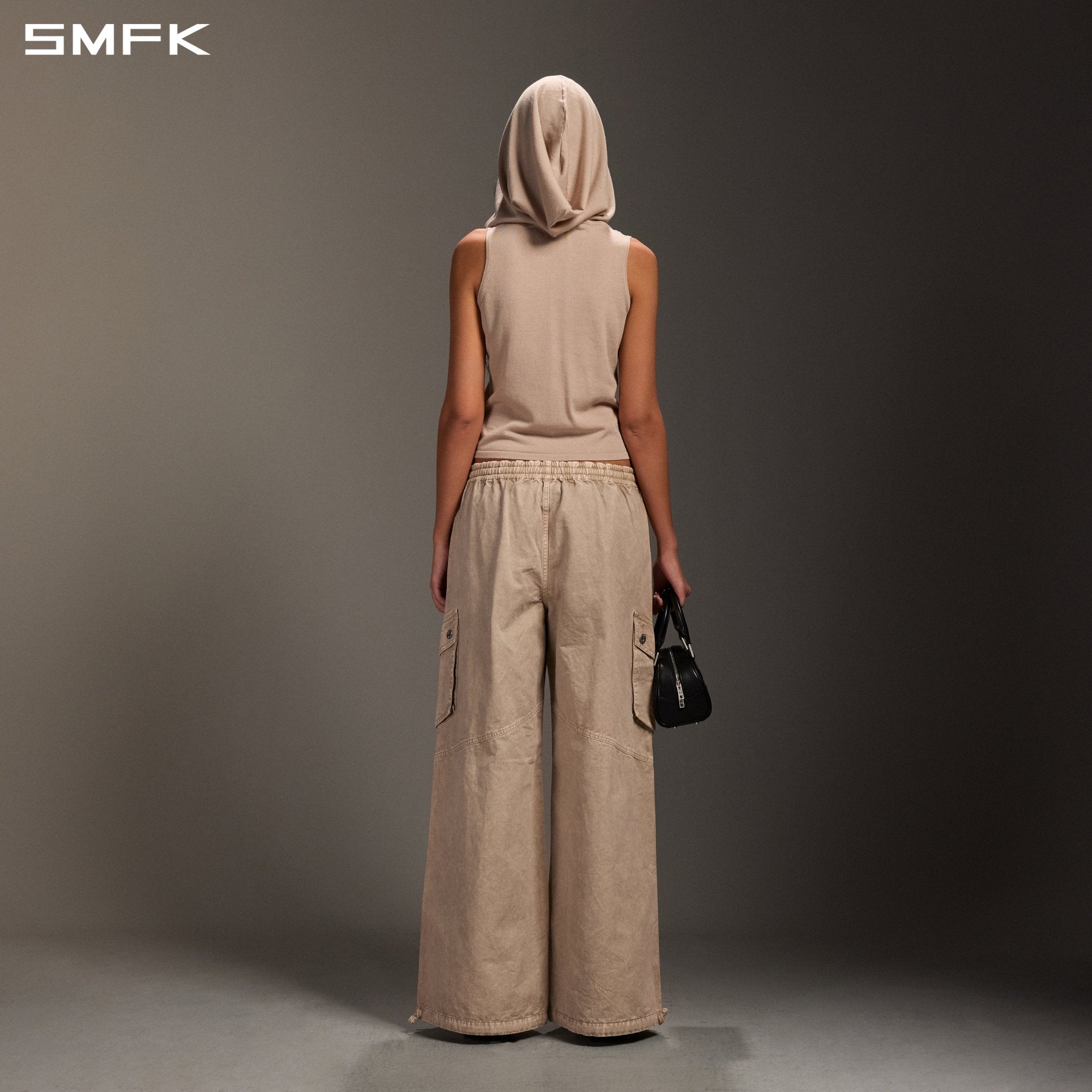 SMFK Wide-Leg Sportswear Pants in Skin Tone | MADAX