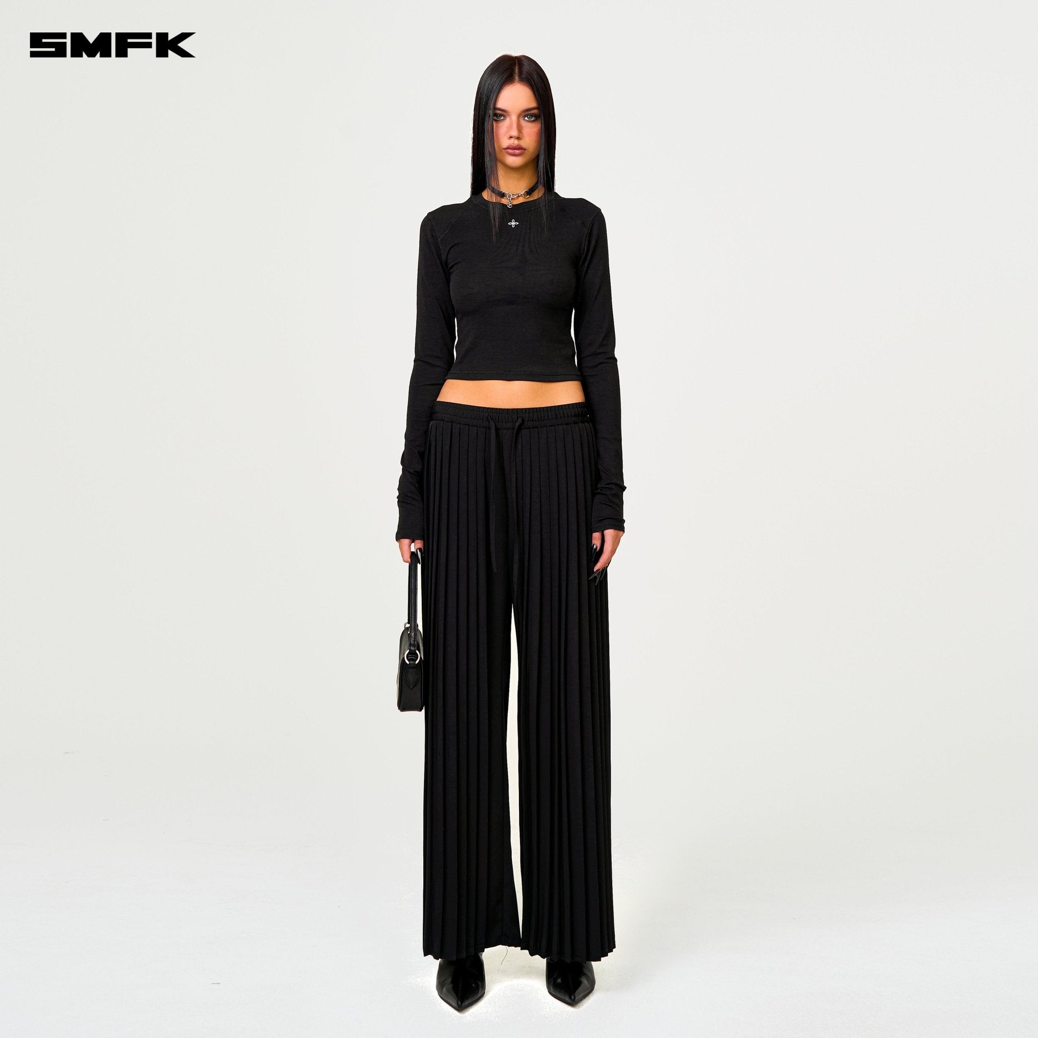 SMFK Wild World Pleated Trousers In Black | MADAX