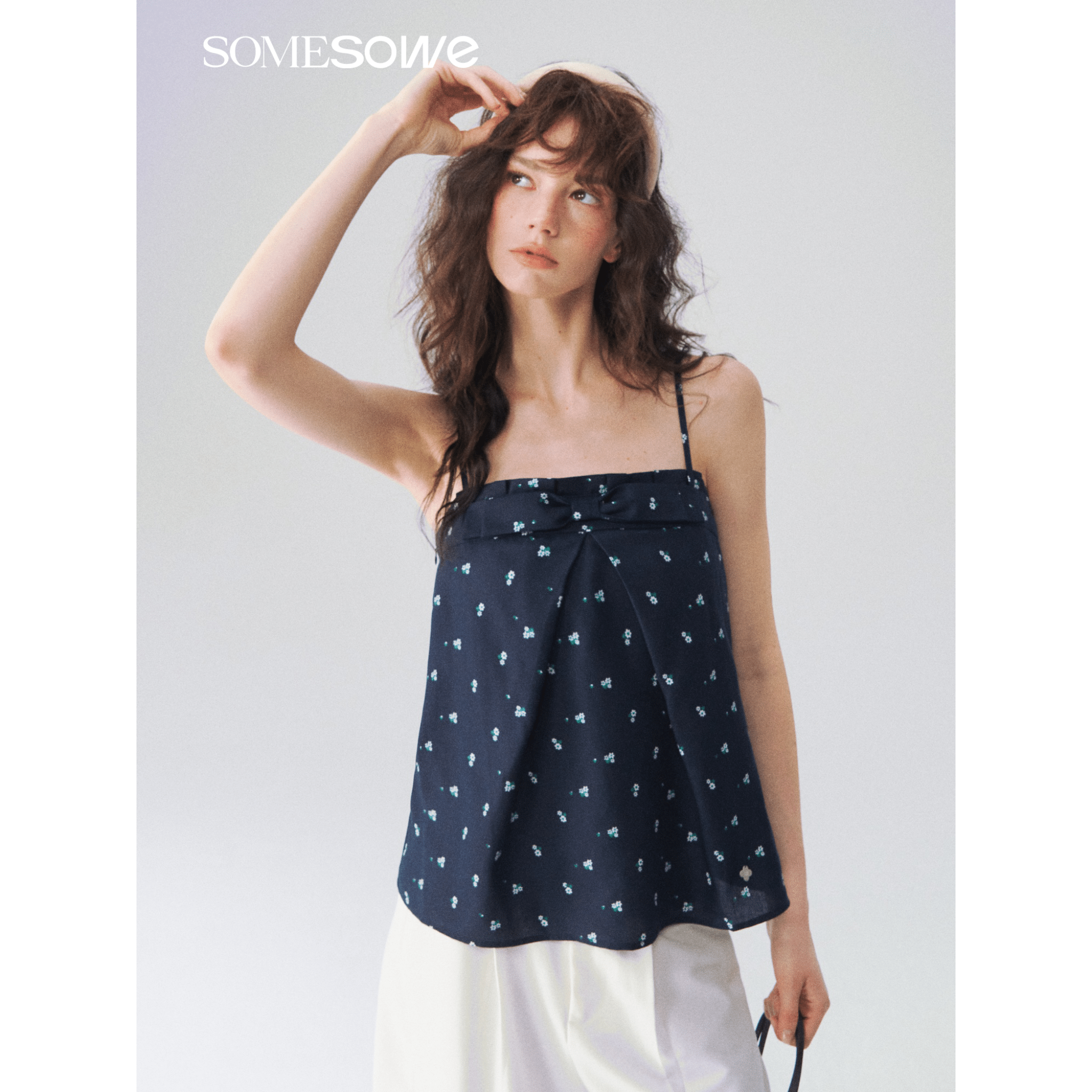 SOMESOWE Wildflower Narrative Camisole in Blue | MADAX