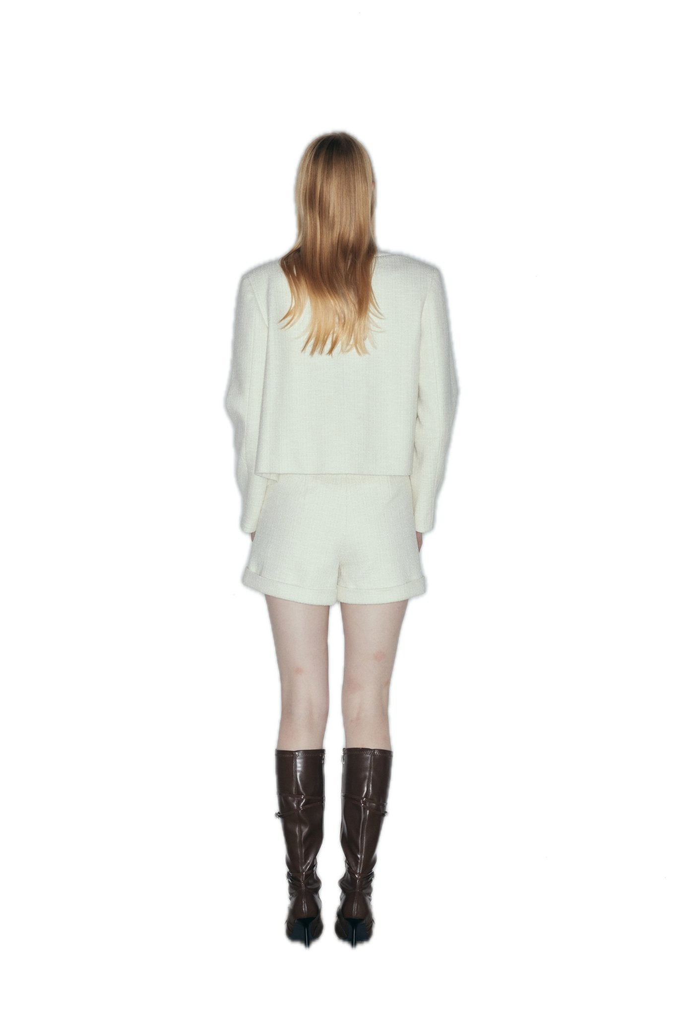 NECESSARY ANANKE Wool - Blend Tweed Jacket In White | MADAX