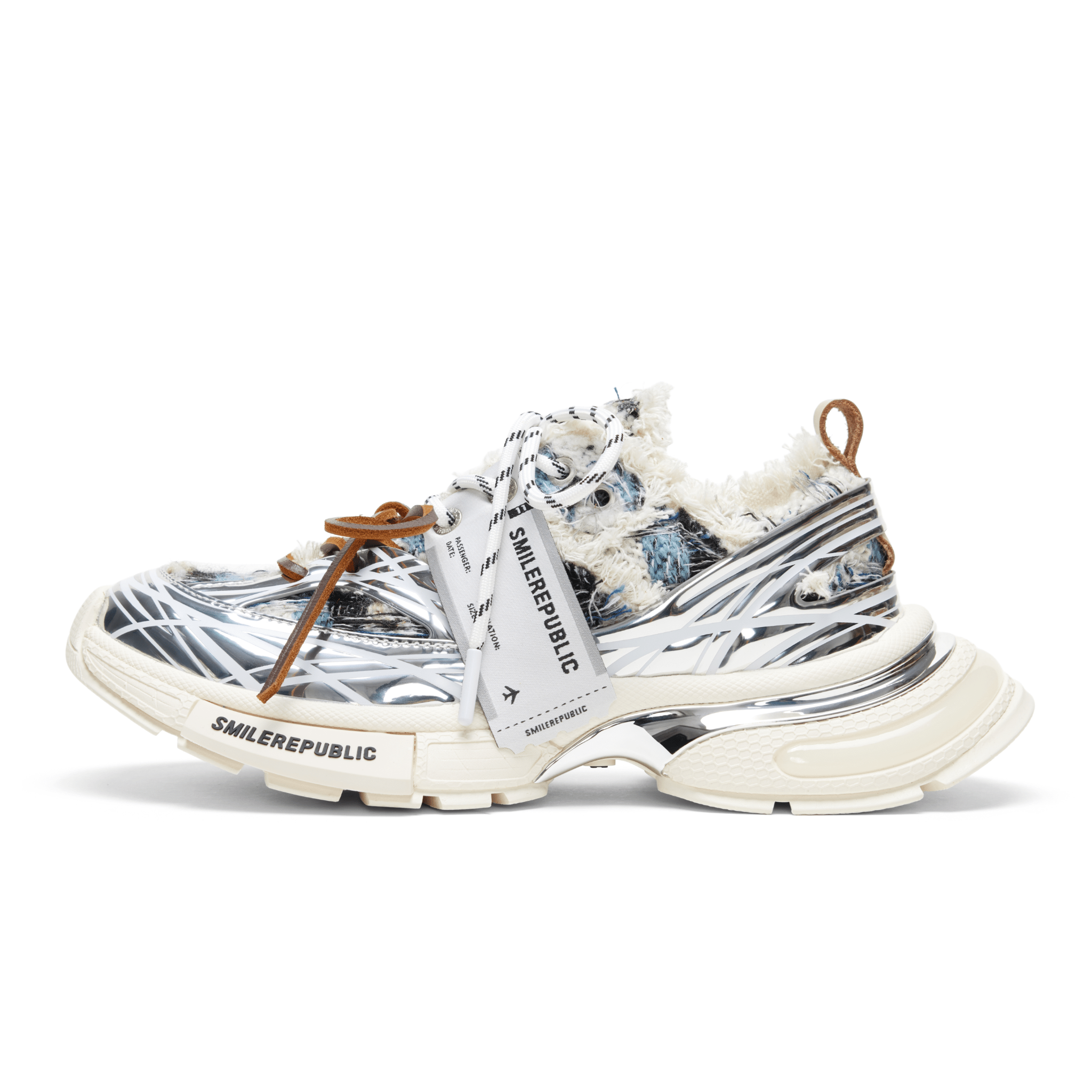 SMILEREPUBLIC XXXS Blue and Black Plaid Woolen Sneakers | MADAX