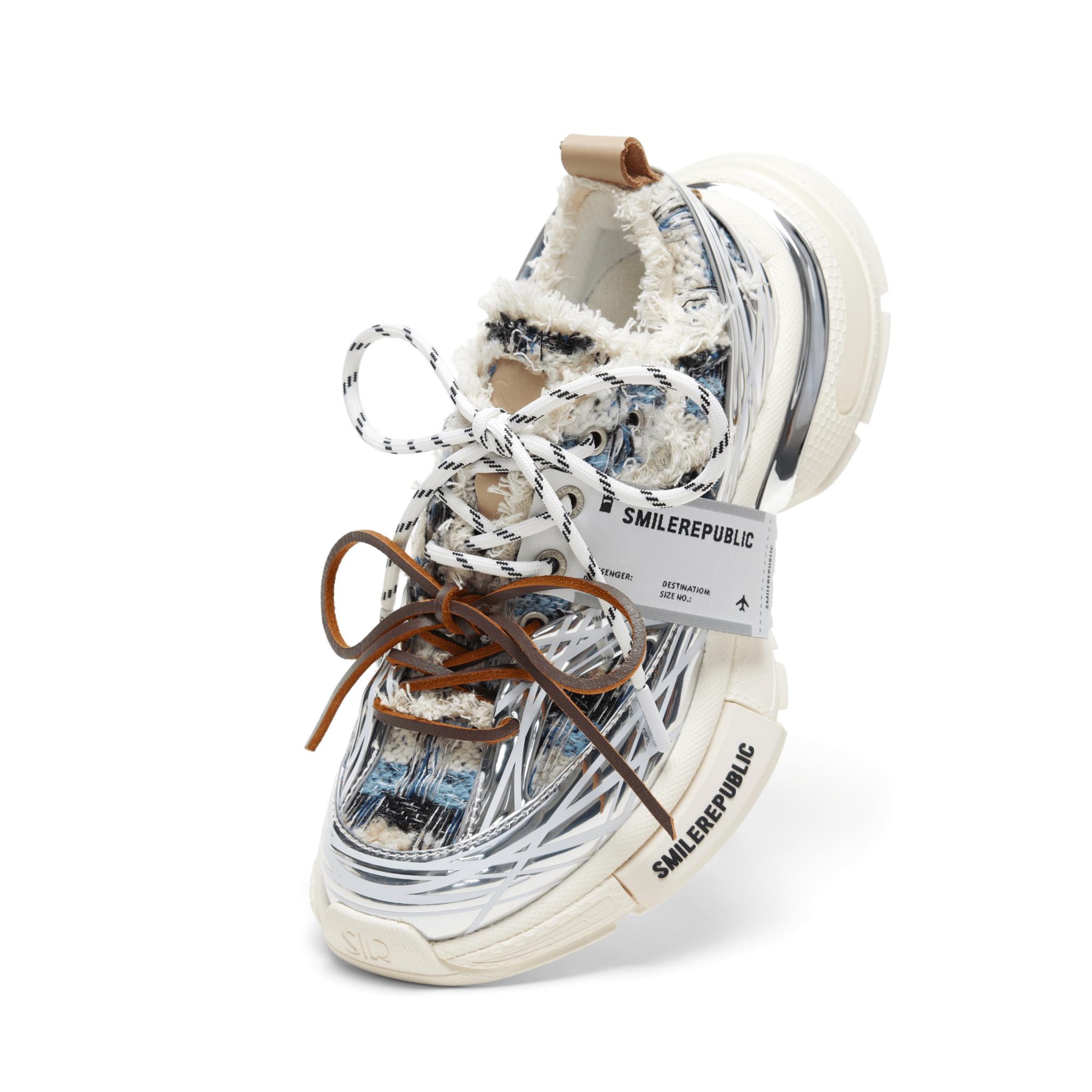 SMILEREPUBLIC XXXS Blue and Black Plaid Woolen Sneakers | MADAX