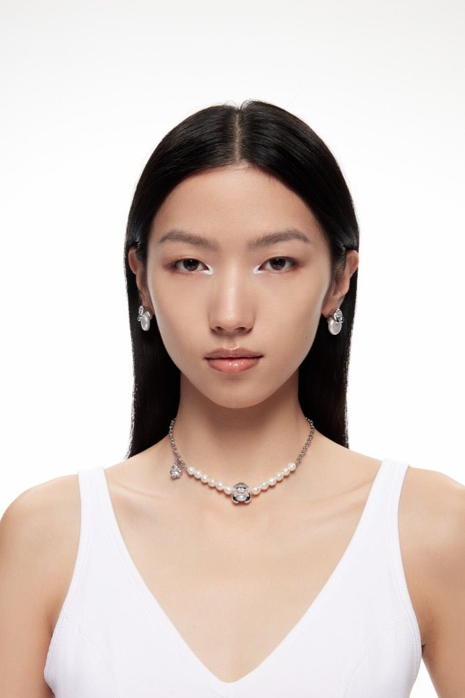 LOST IN ECHO Yetti Snowball Pearl Necklace Silver | MADA IN CHINA