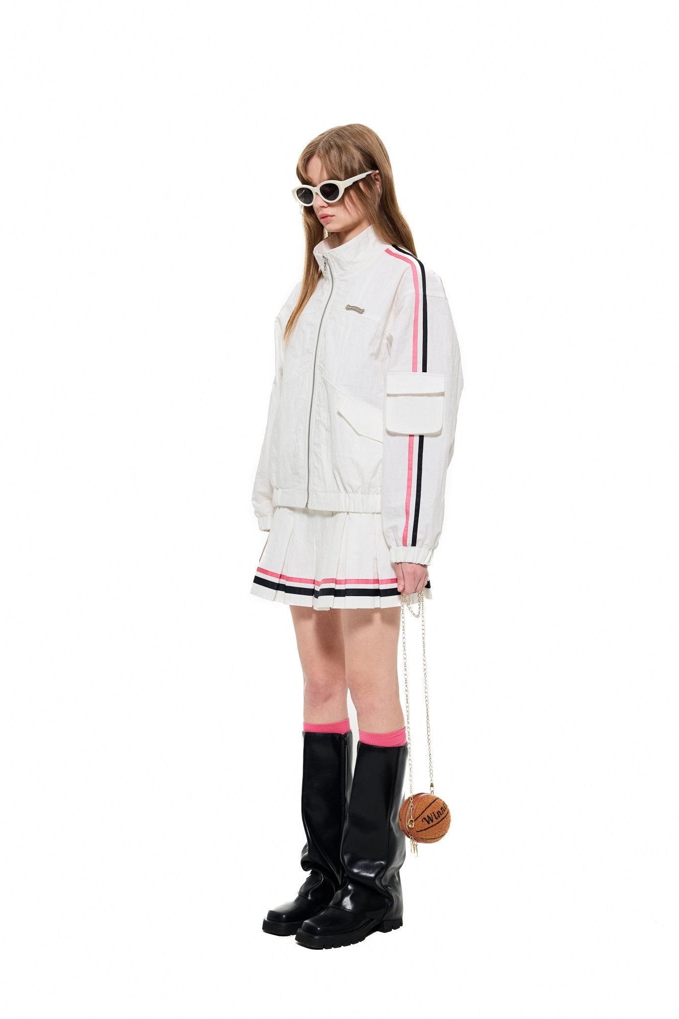 ALEXIA SANDRA Zip - Up Track Jacket White | MADA IN CHINA