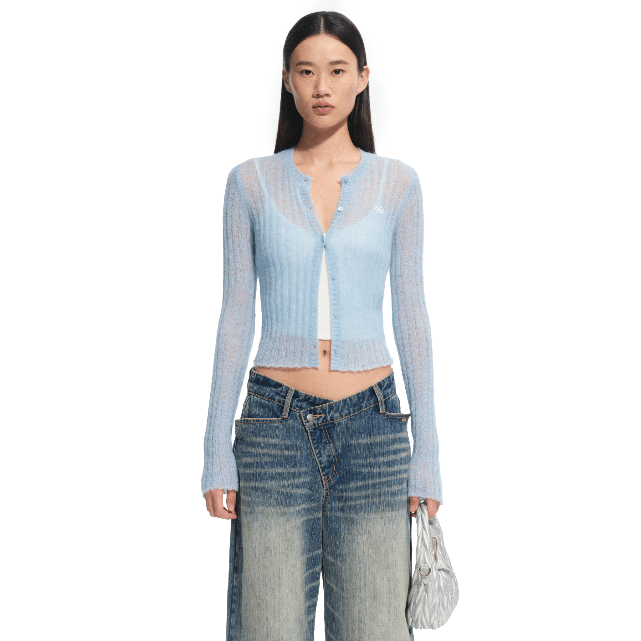 NAWS Zuli Knitted Cardigan in Blue | MADAX
