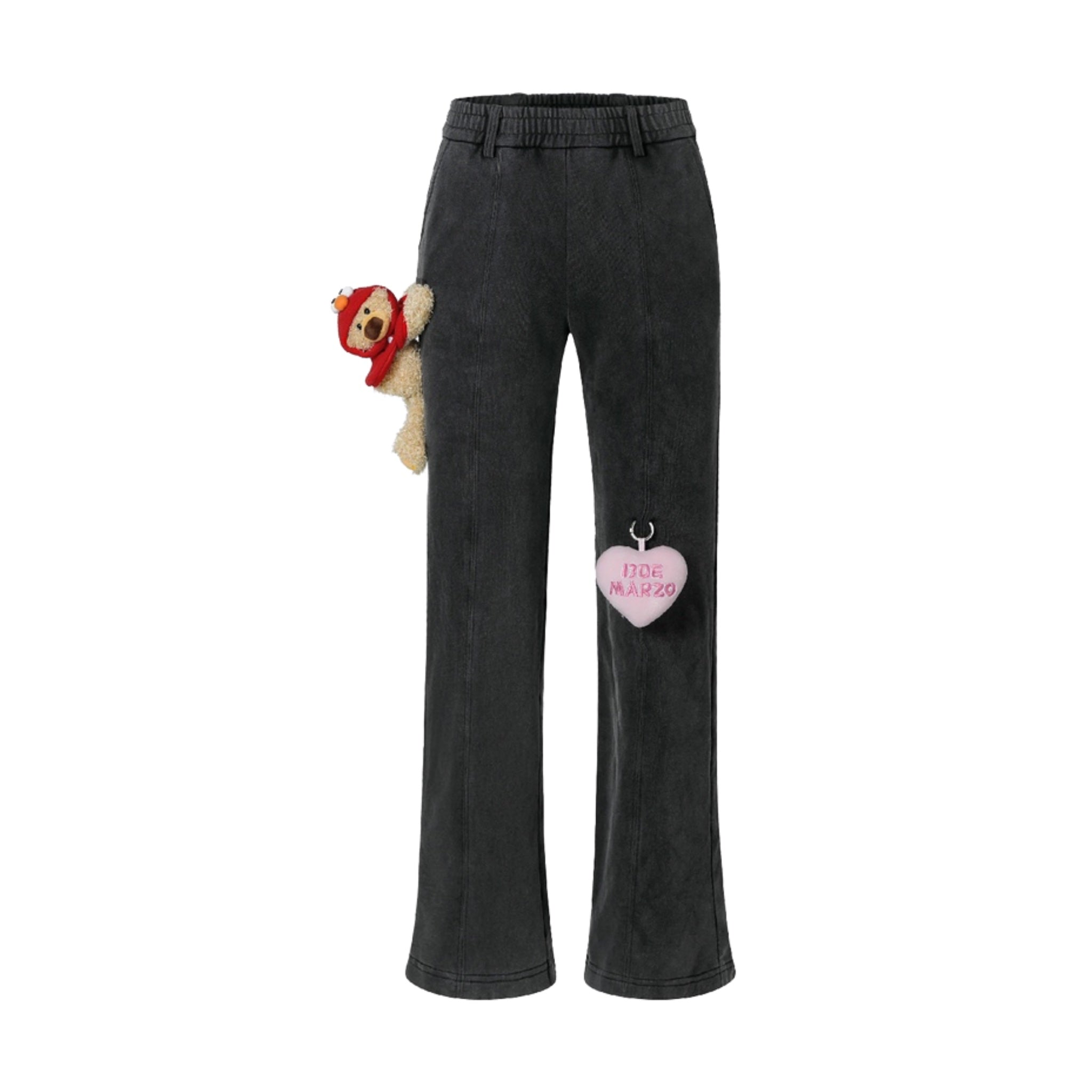 13 DE MARZO 13DE MARZO x SESAME STREET Elmo Casual Pants Washed Black | MADA IN CHINA