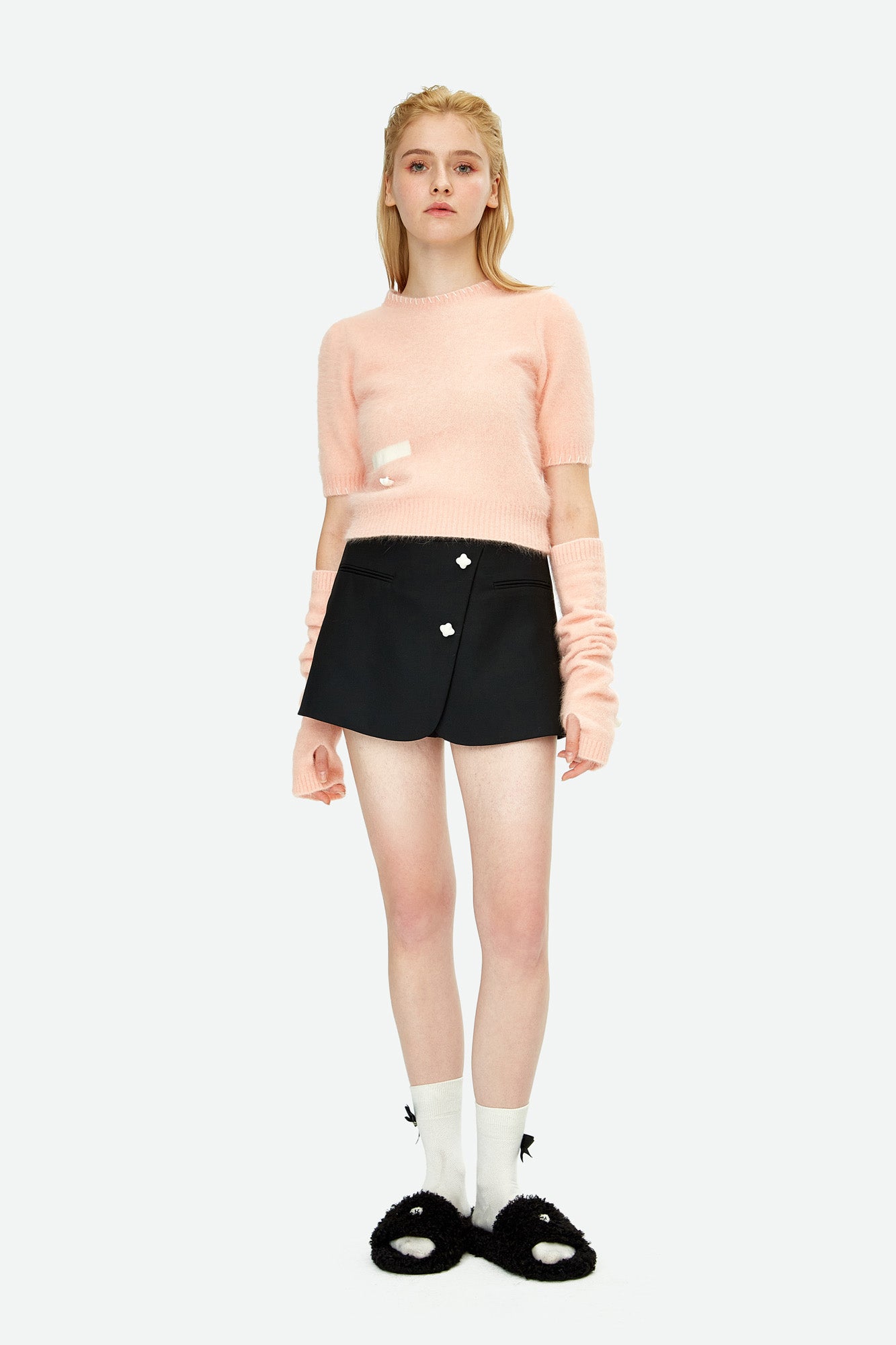 Two-Piece Rabbit Fur Woolen Top