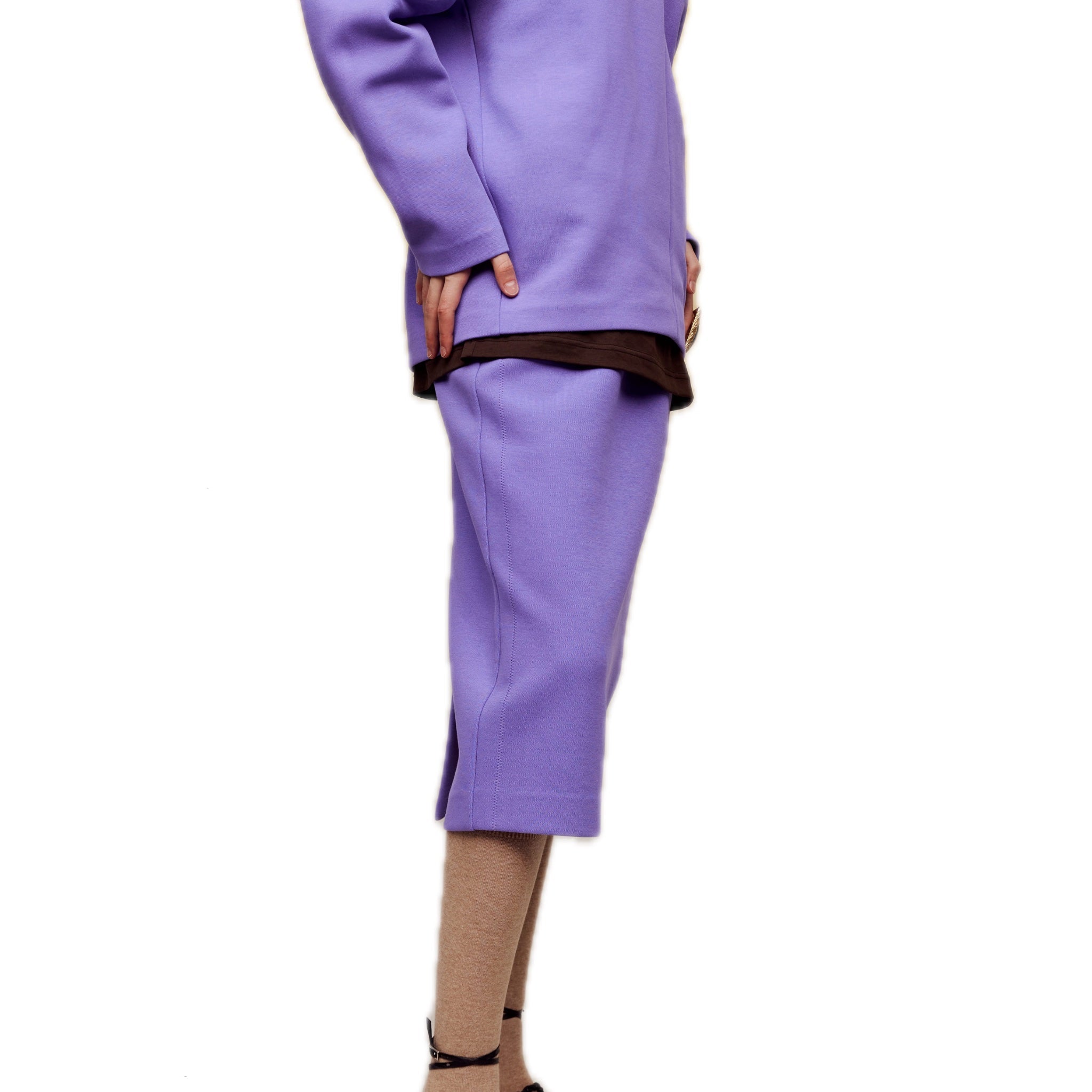 ilEWUOY Air Layer Double Waist Skirt in Purple | MADA IN CHINA