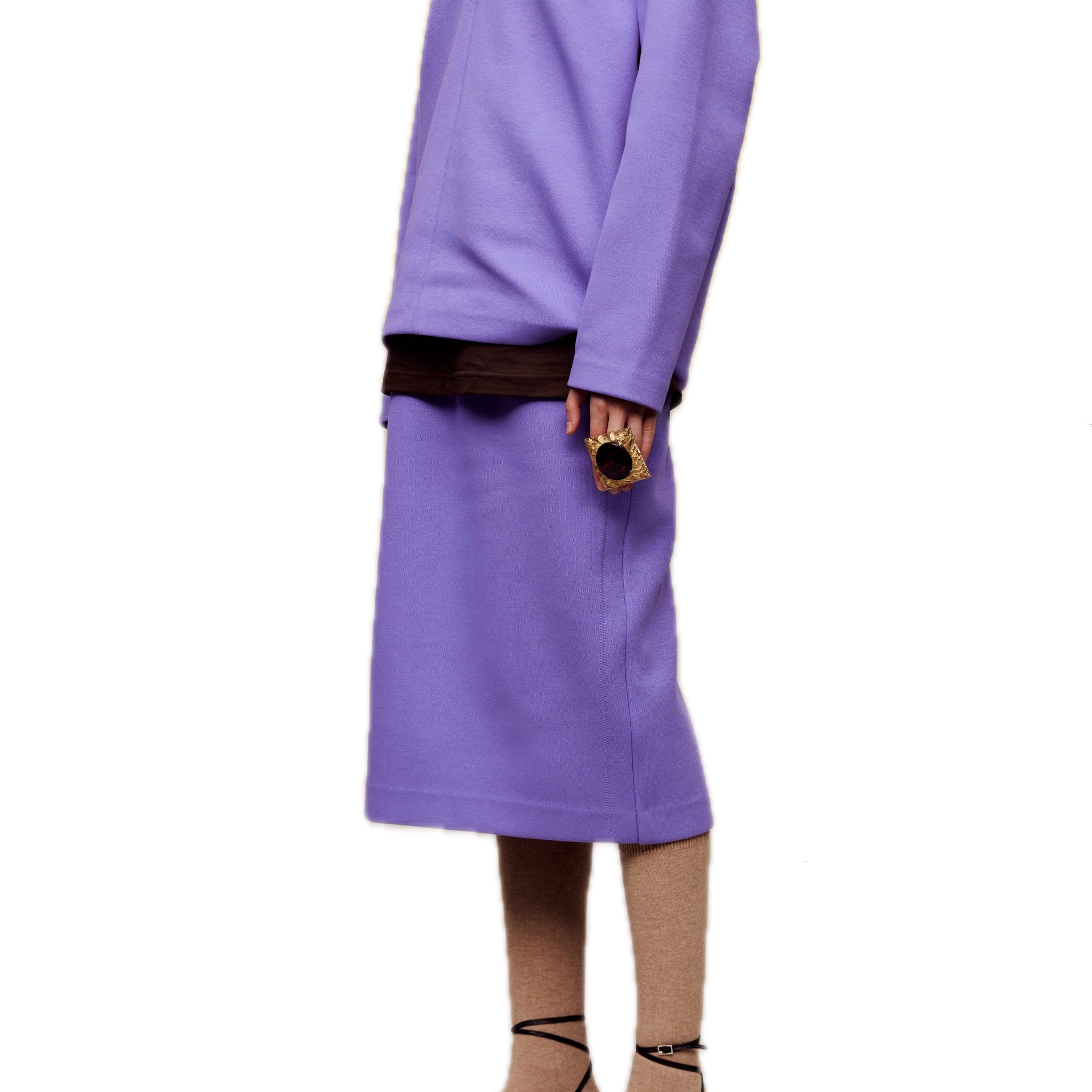 ilEWUOY Air Layer Double Waist Skirt in Purple | MADA IN CHINA