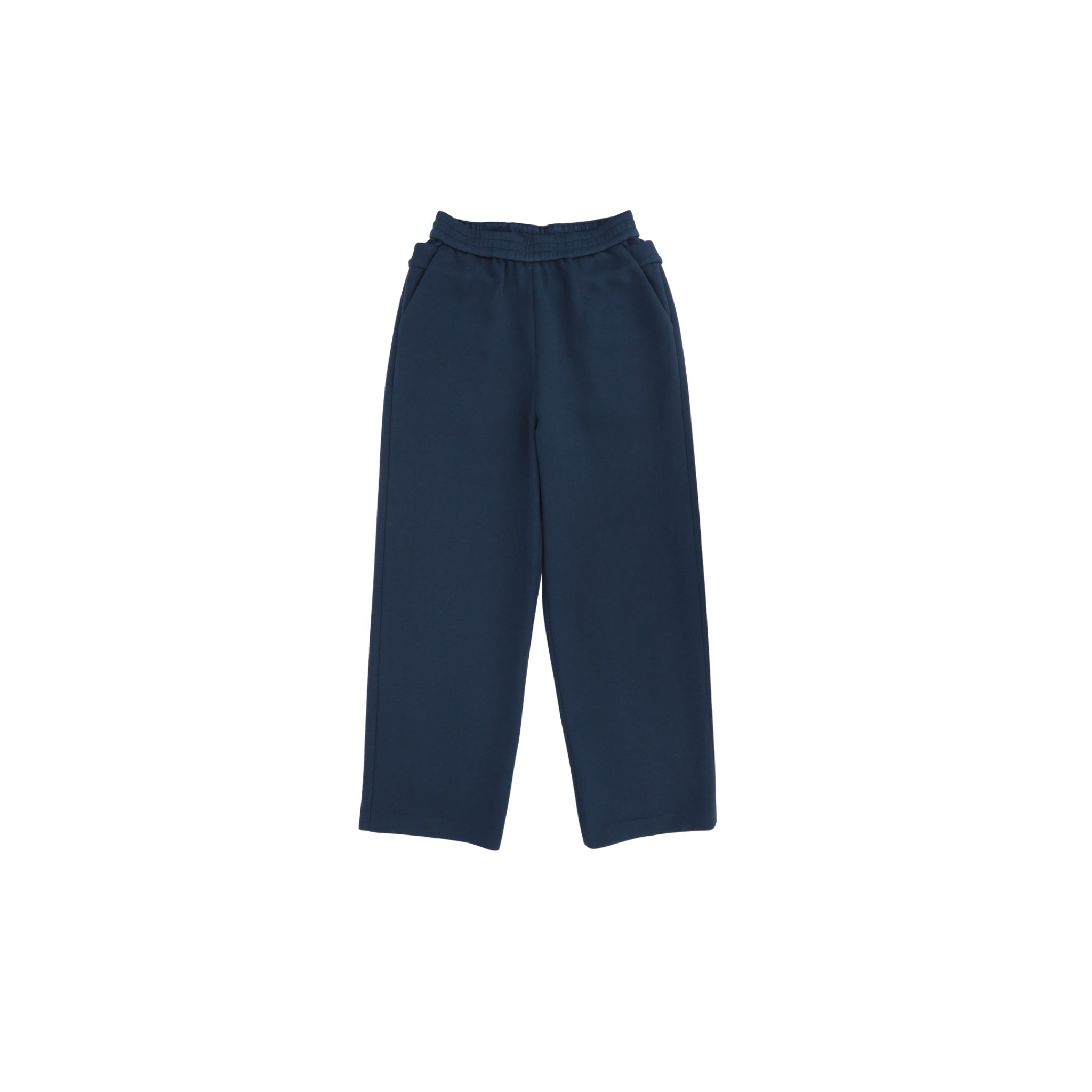 ilEWUOY Air Layer Double Waist Wide-leg Sweatpants in Dark Blue | MADA IN CHINA