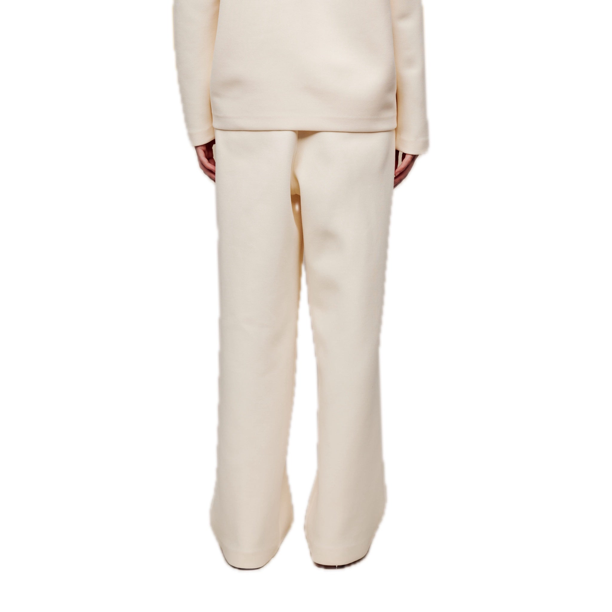 ilEWUOY Air Layer Double Waist Wide-leg Sweatpants in White | MADA IN CHINA