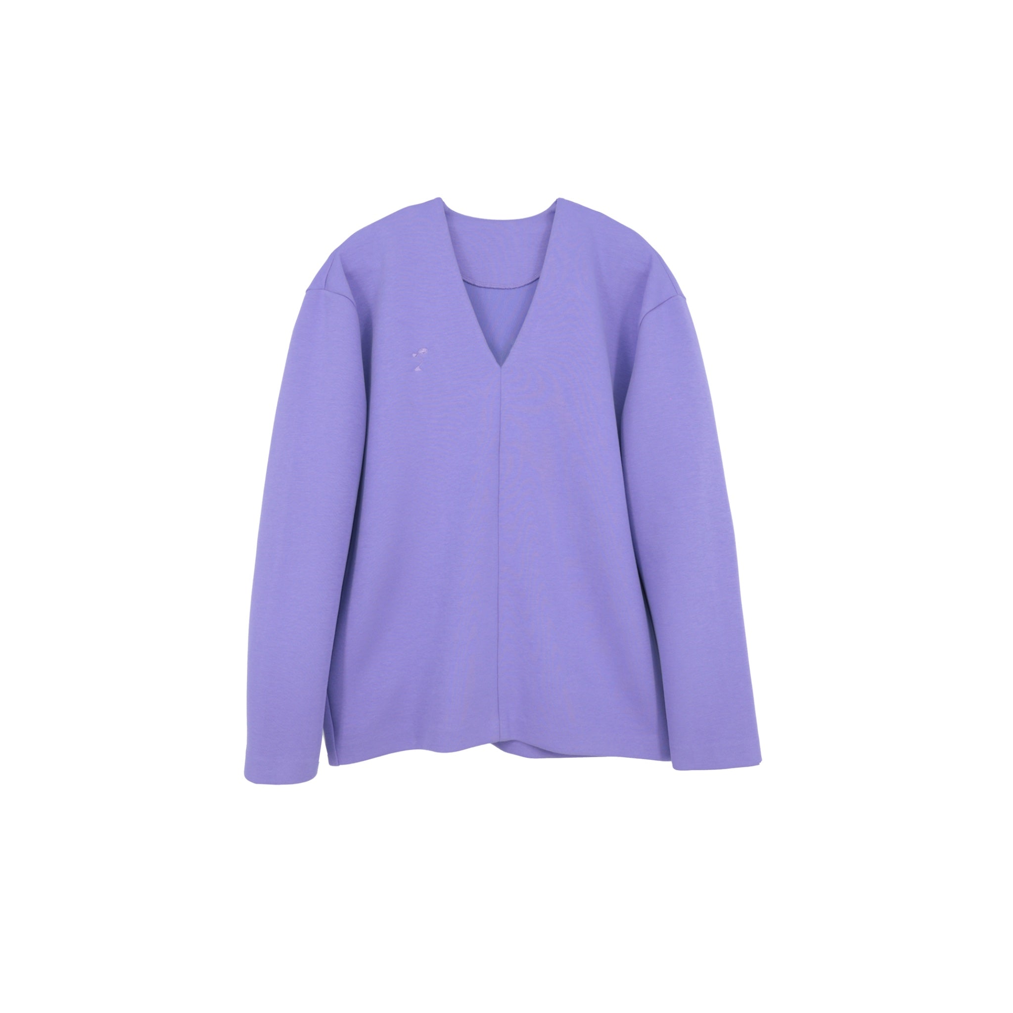 ilEWUOY Air Layer V-neck Sweatshirt in Purple | MADA IN CHINA