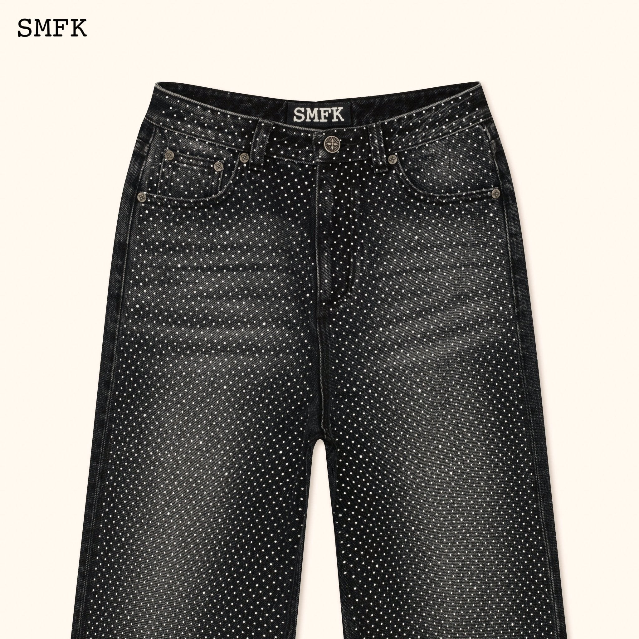 SMFK Ancient Myth Diamond Flared Jeans In Black | MADA IN CHINA