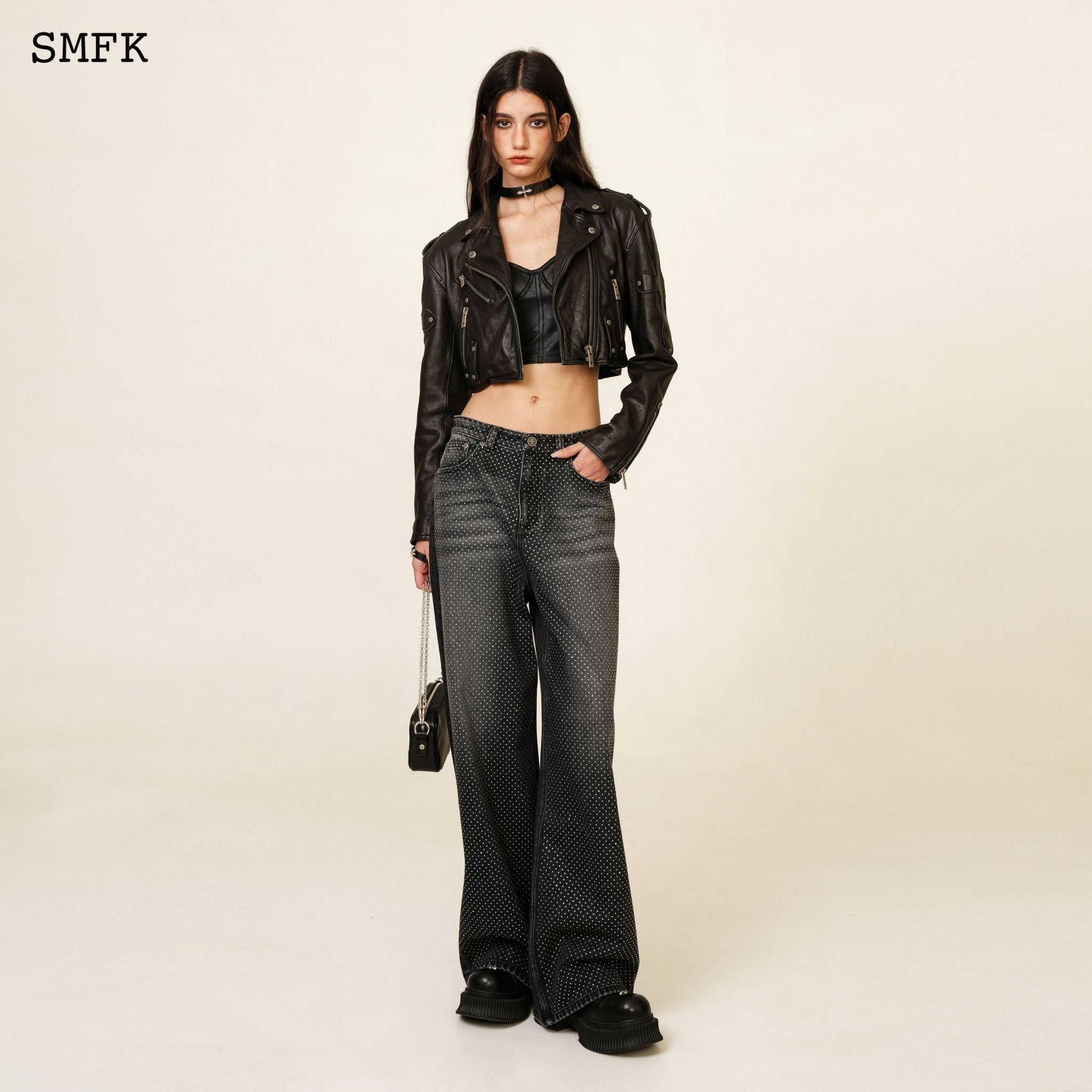 SMFK Ancient Myth Diamond Flared Jeans In Black | MADA IN CHINA