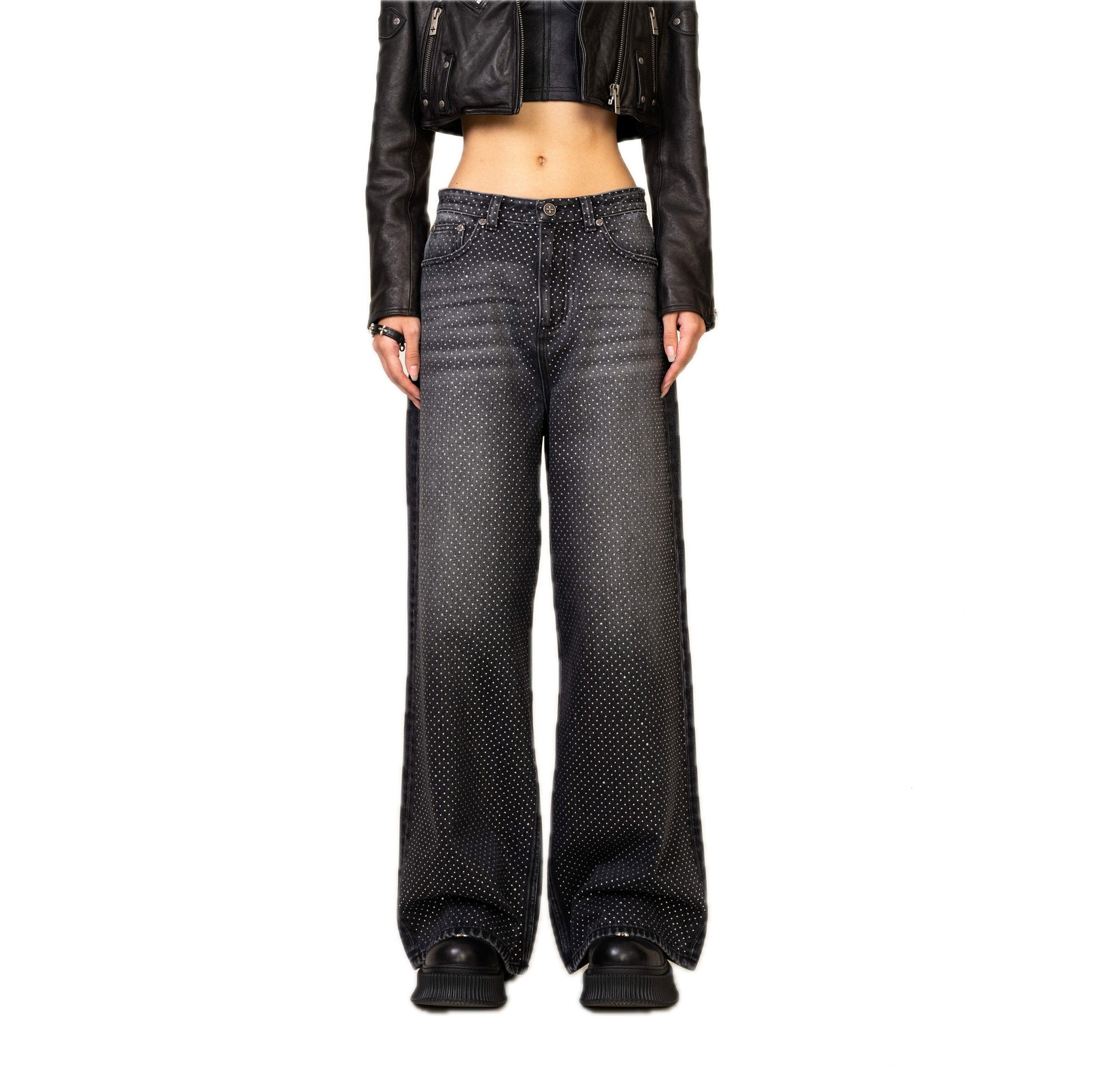 SMFK Ancient Myth Diamond Flared Jeans In Black | MADA IN CHINA