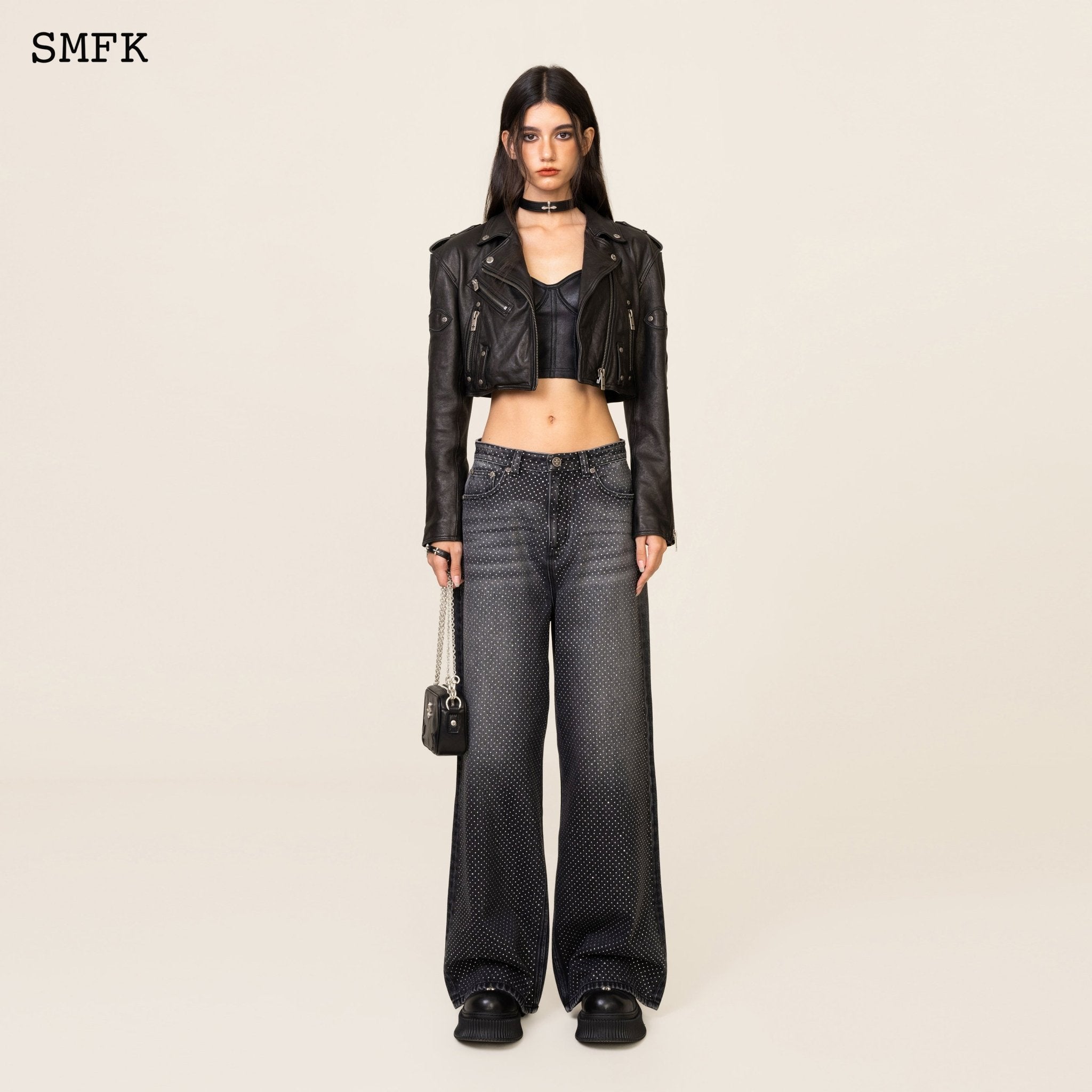 SMFK Ancient Myth Diamond Flared Jeans In Black | MADA IN CHINA