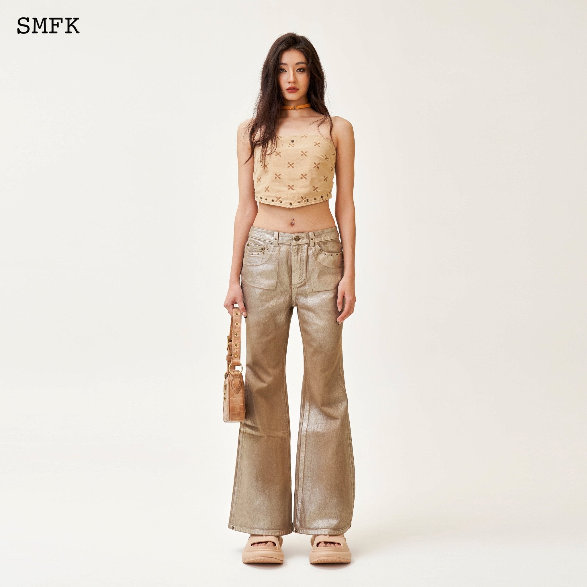 SMFK Ancient Myth Golden Snake Flared Jeans | MADA IN CHINA