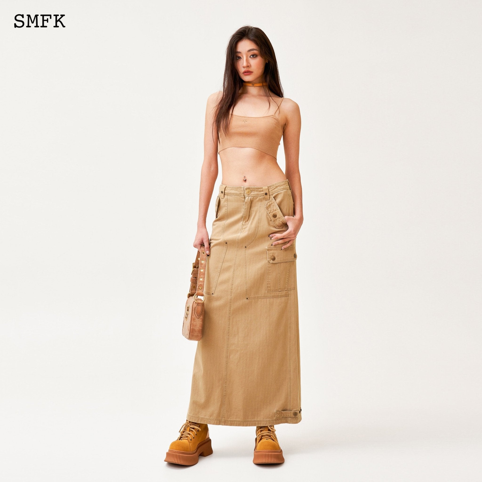 SMFK Ancient Myth Tarpan Workwear Long Skirt Wheat | MADA IN CHINA