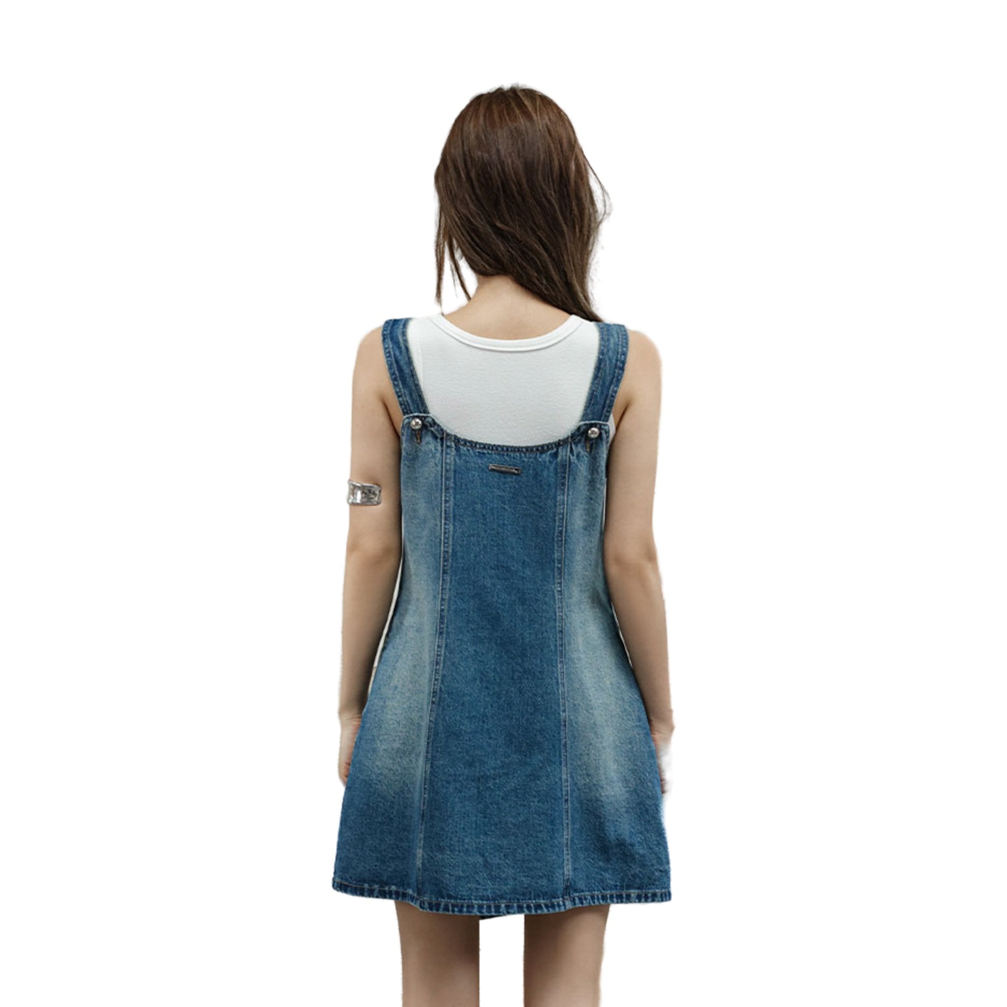 SOMESOWE Asymmetric Denim Overalls | MADA IN CHINA