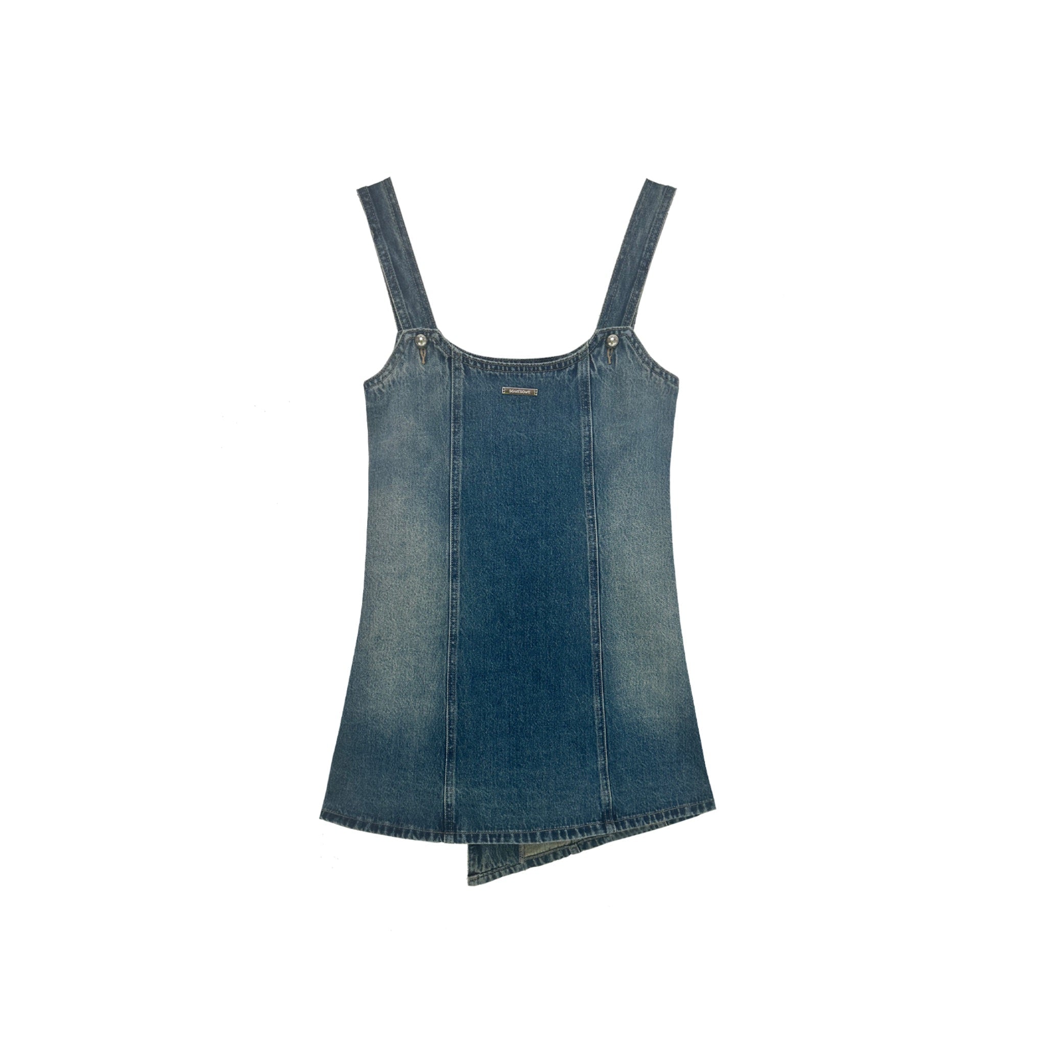 SOMESOWE Asymmetric Denim Overalls | MADA IN CHINA