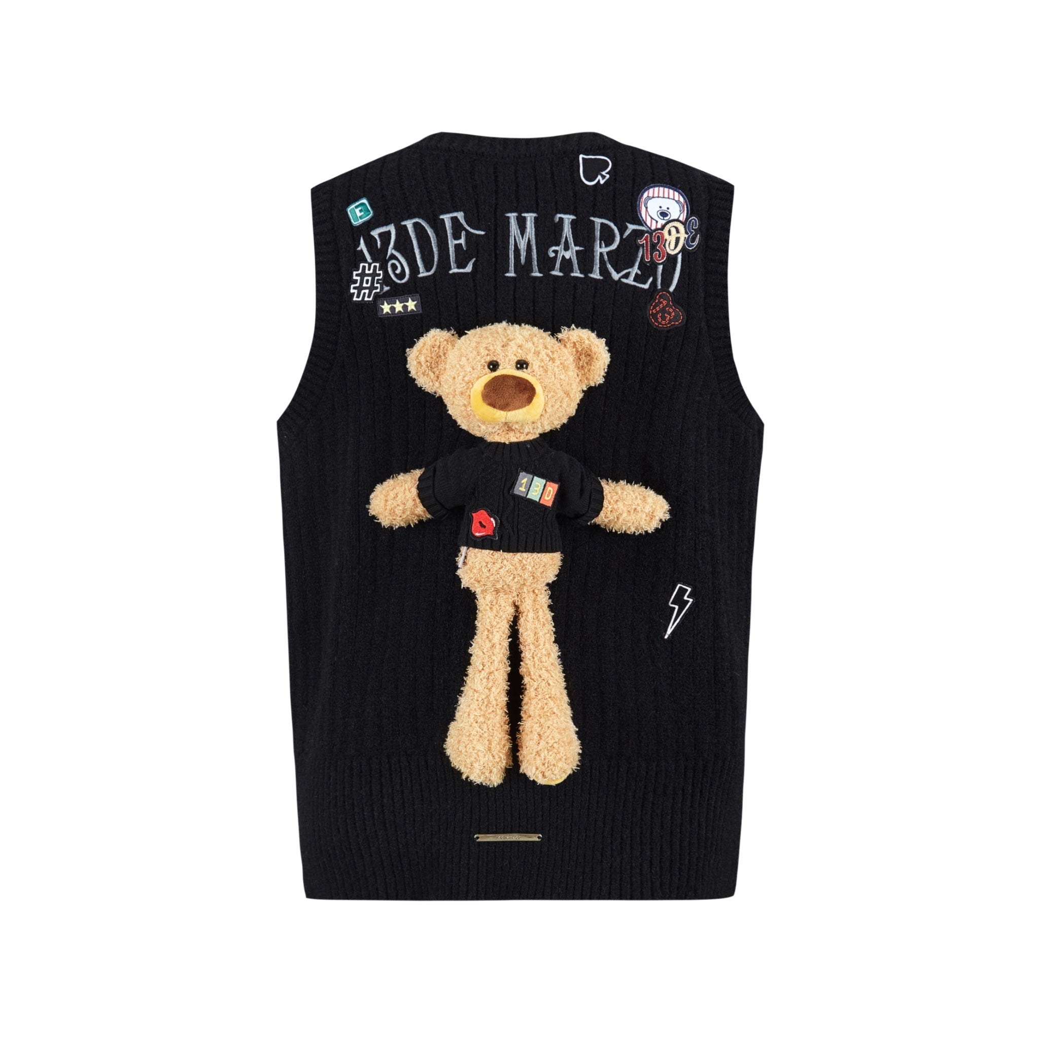 13 DE MARZO Badges Knit Vest Tap Shoe | MADA IN CHINA